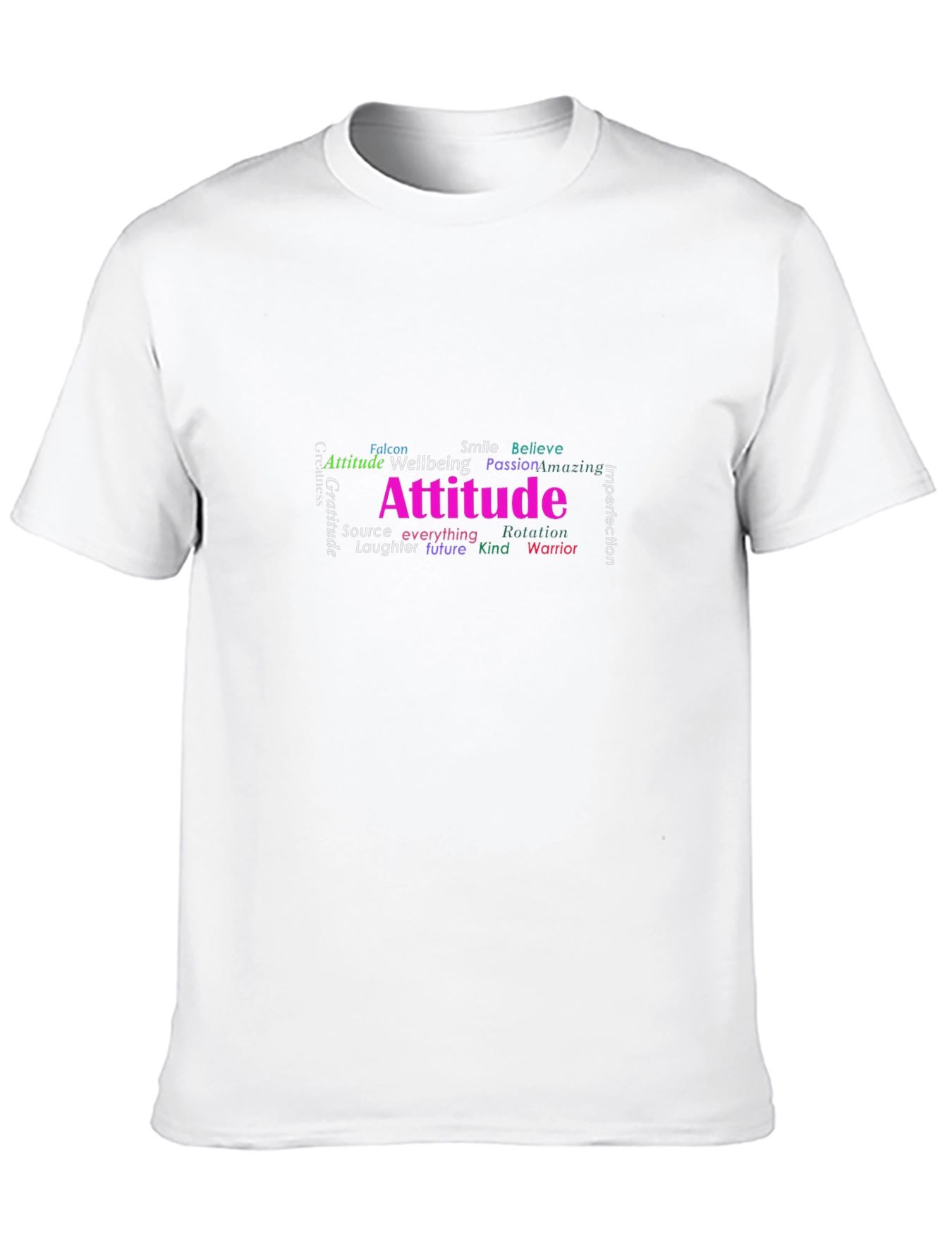 Black Attitude Word Art Black T-Shirt view 10