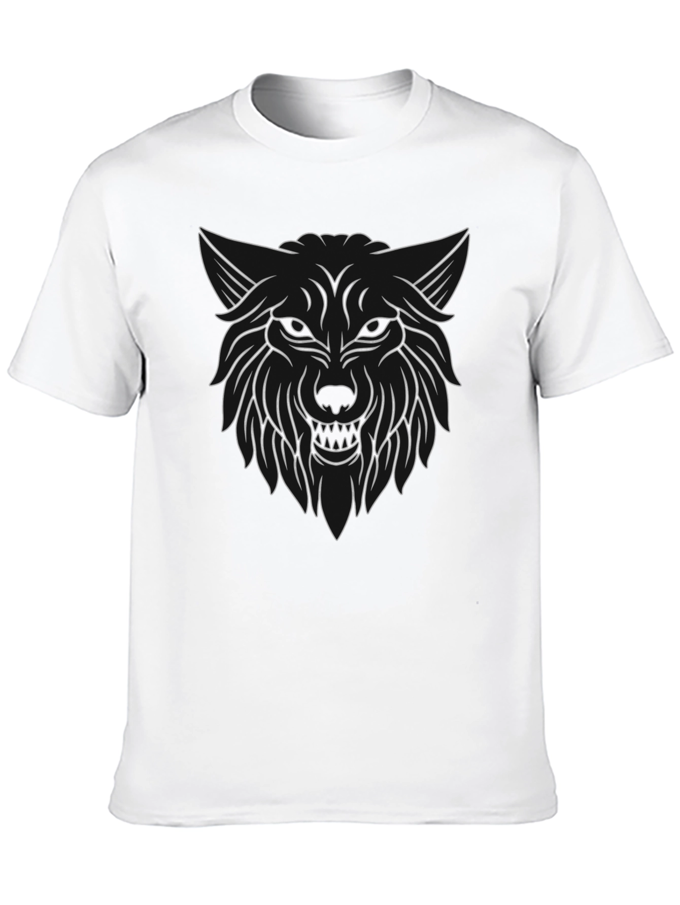 Black Wolf Graphic Tee - Stylish Black Cotton Blend T-Shirt view 10