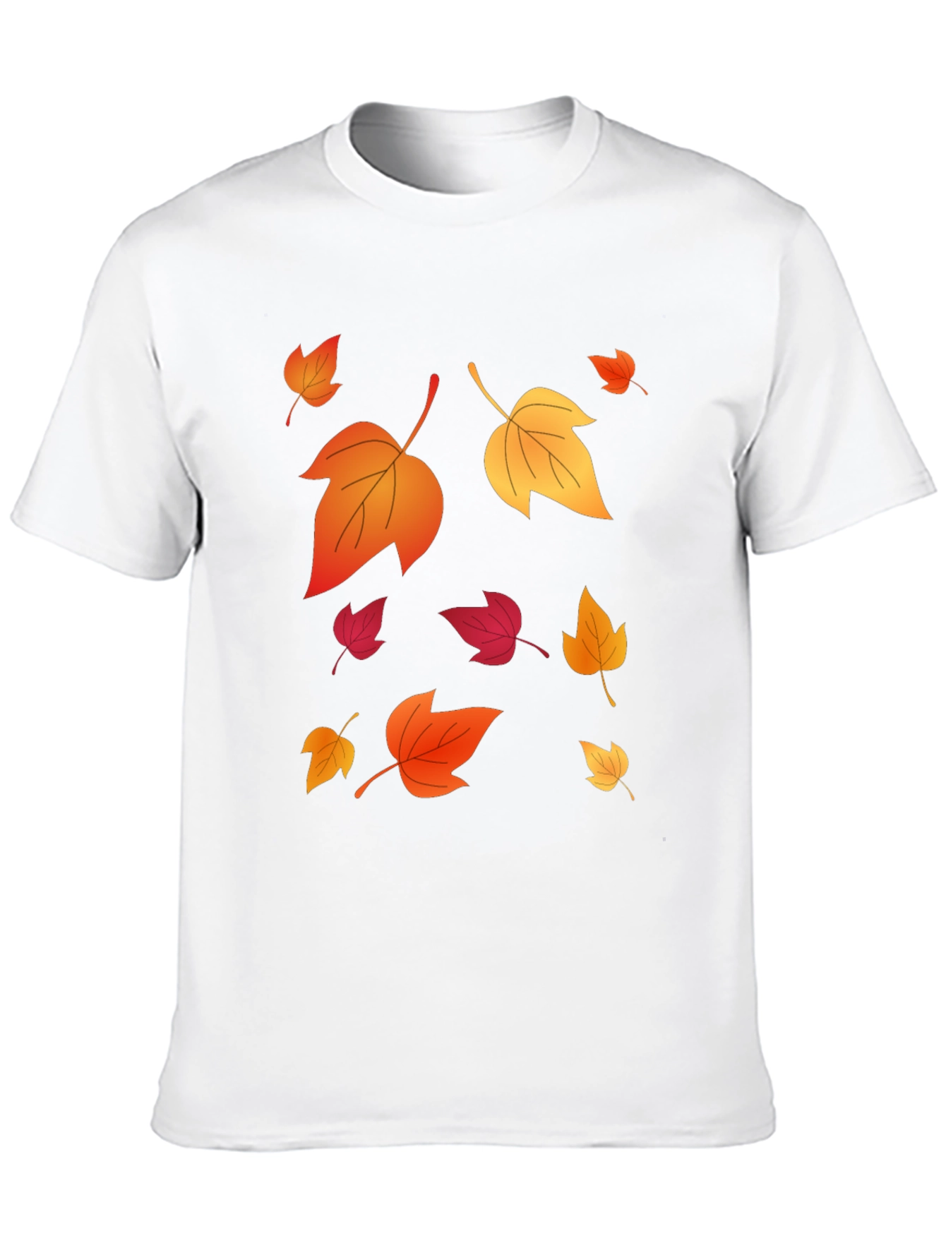 Black Autumn Leaves Graphic Black T-Shirt view 10