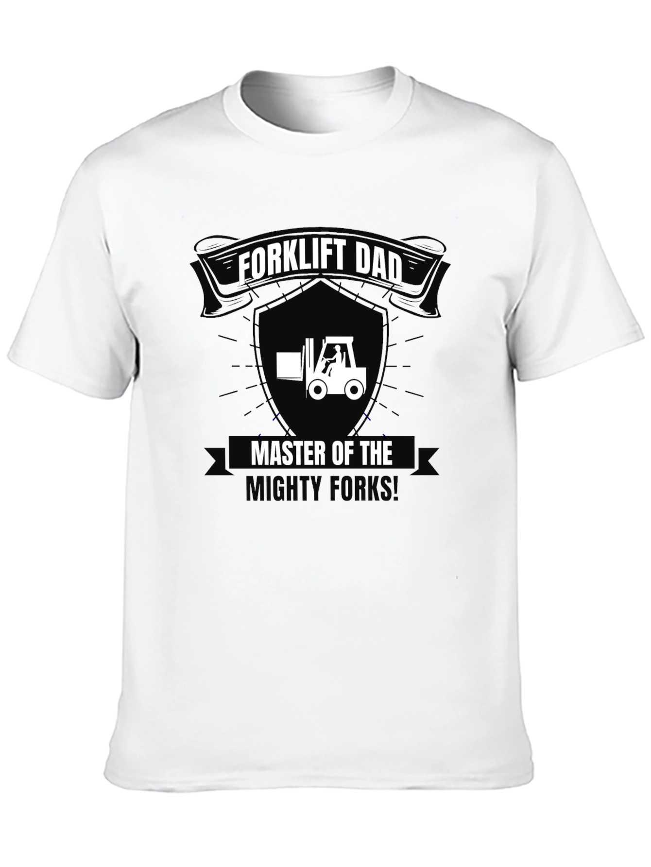 Black Forklift Dad T-Shirt - Master of the Mighty Forks! view 10