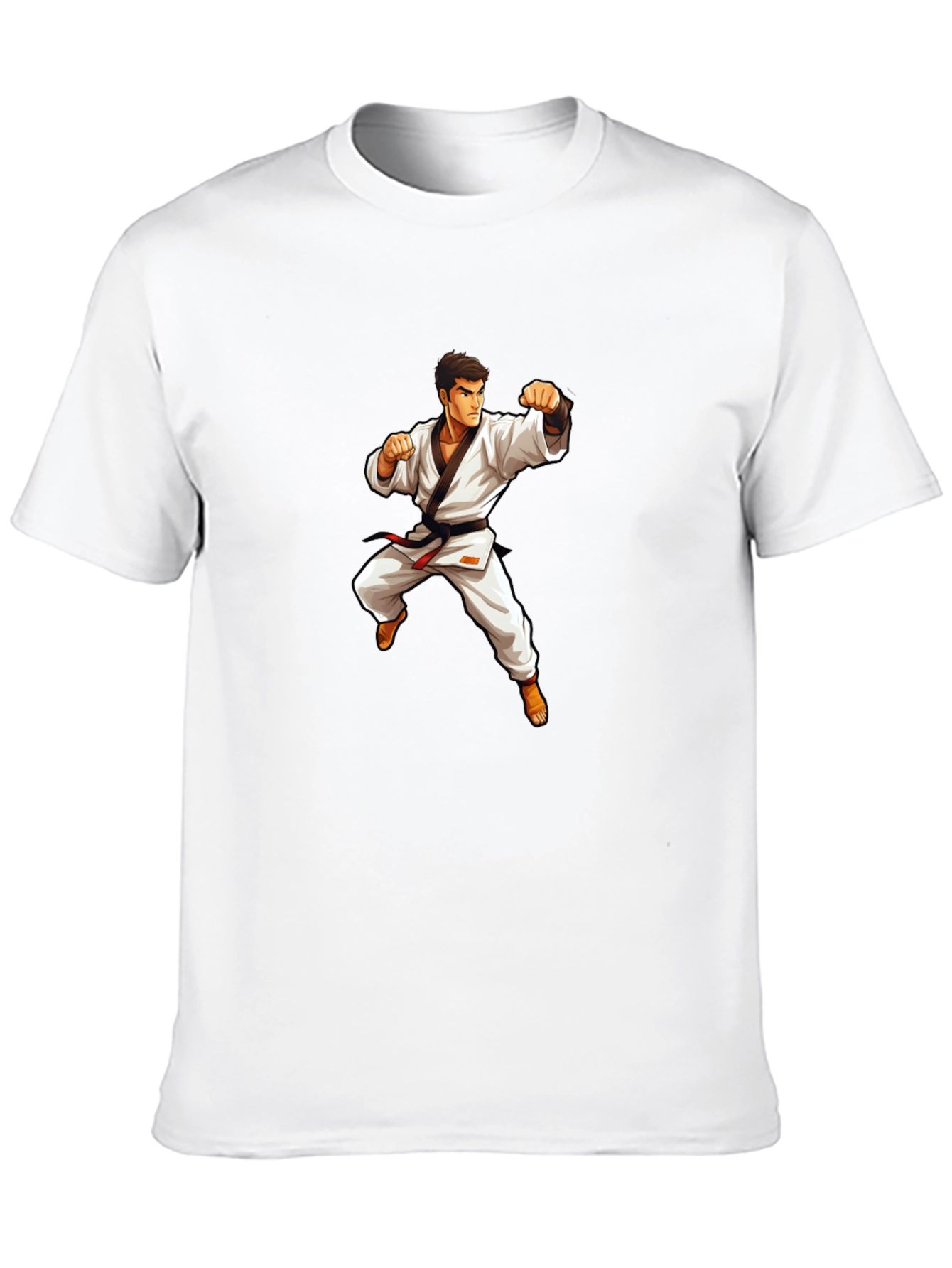 Black Karate Master Graphic T-Shirt - Black Cotton Tee view 10