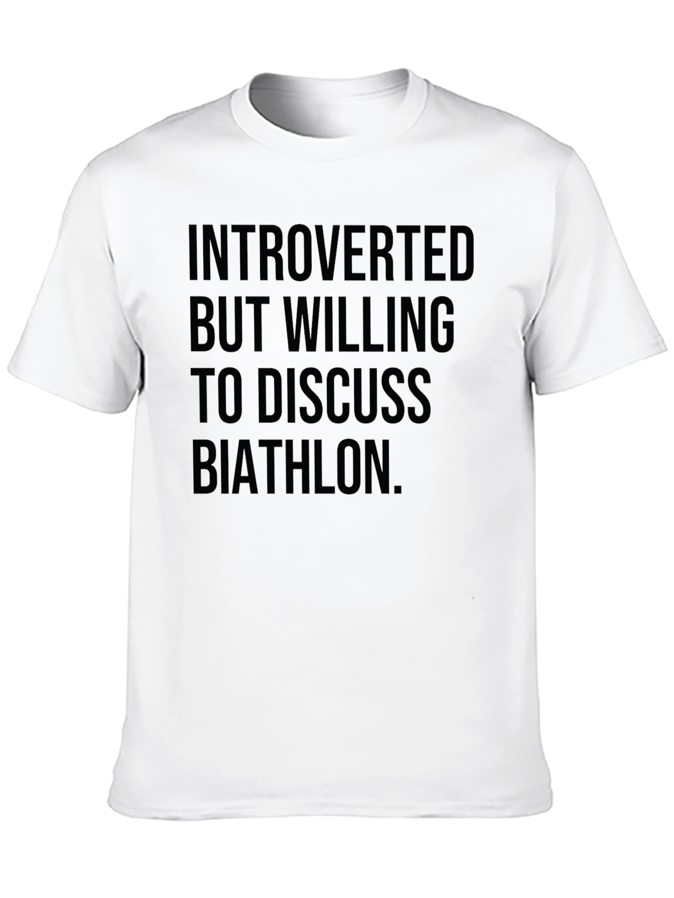 Black Introverted Biathlon T-Shirt - Humorous Athlete Tee view 10