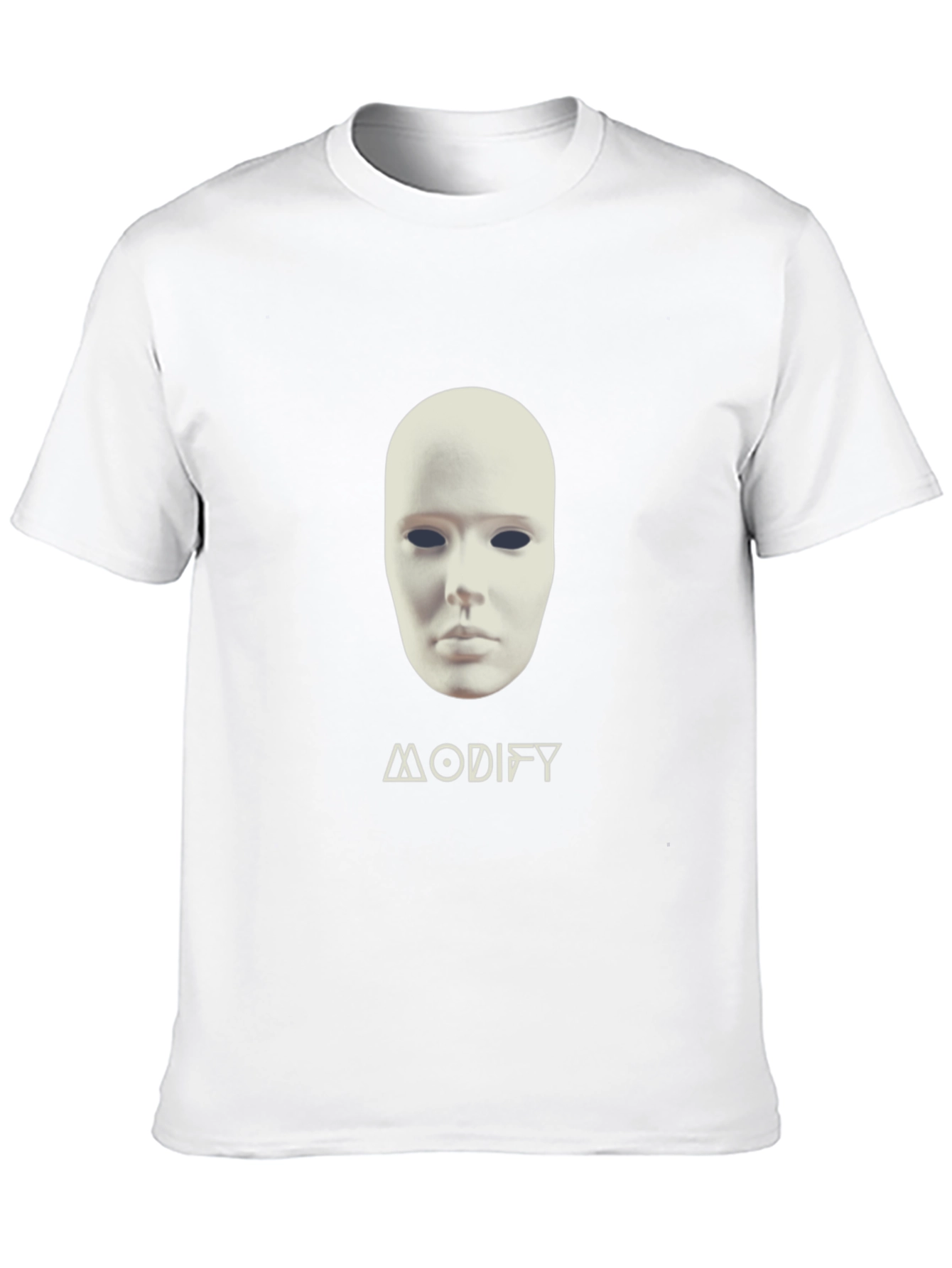 Black Mysterious Mask Graphic T-Shirt - Black Crew Neck Tee view 10