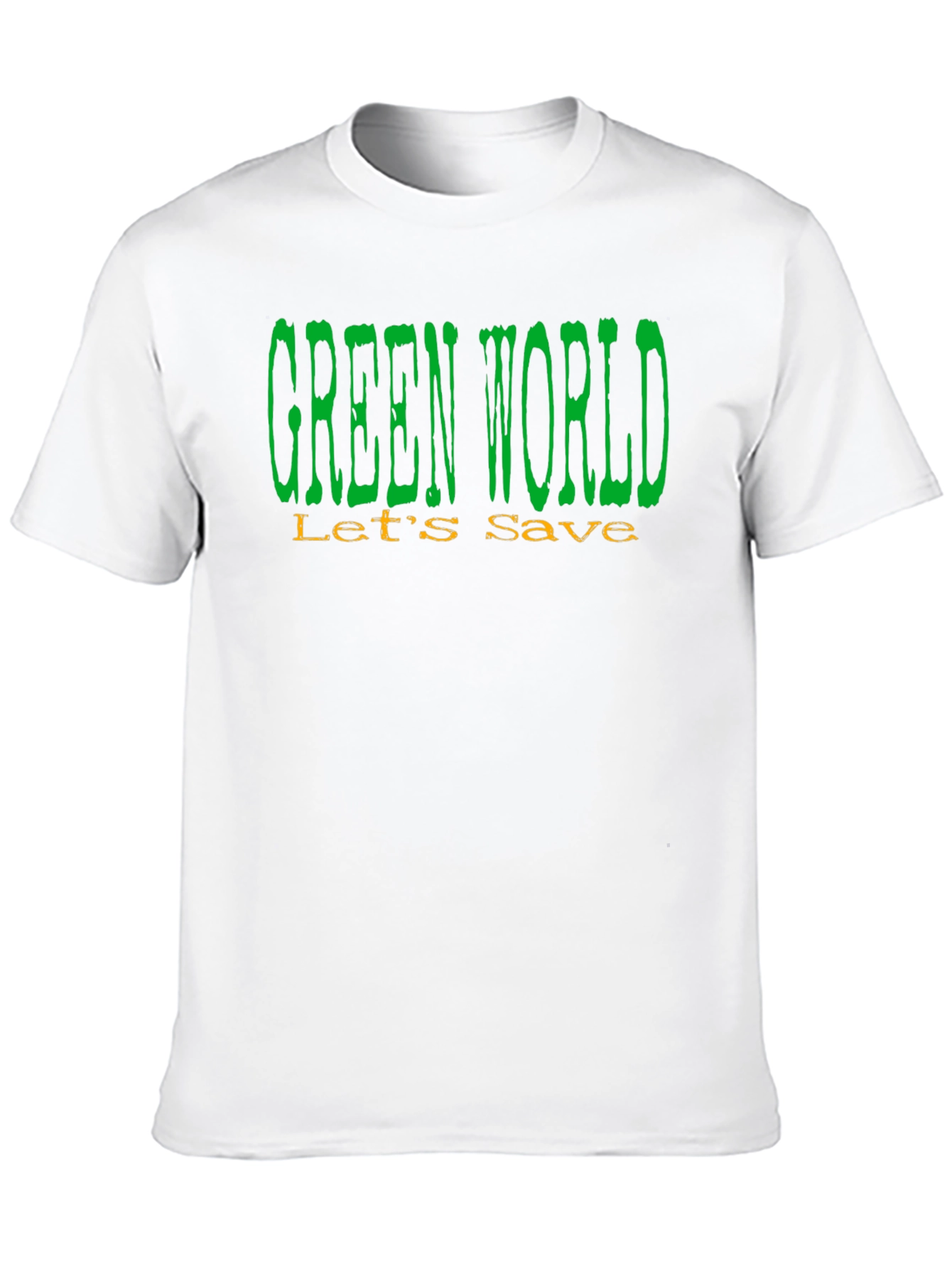Black Green World Let's Save Earth Graphic Tee - Black Cotton T-Shirt view 10