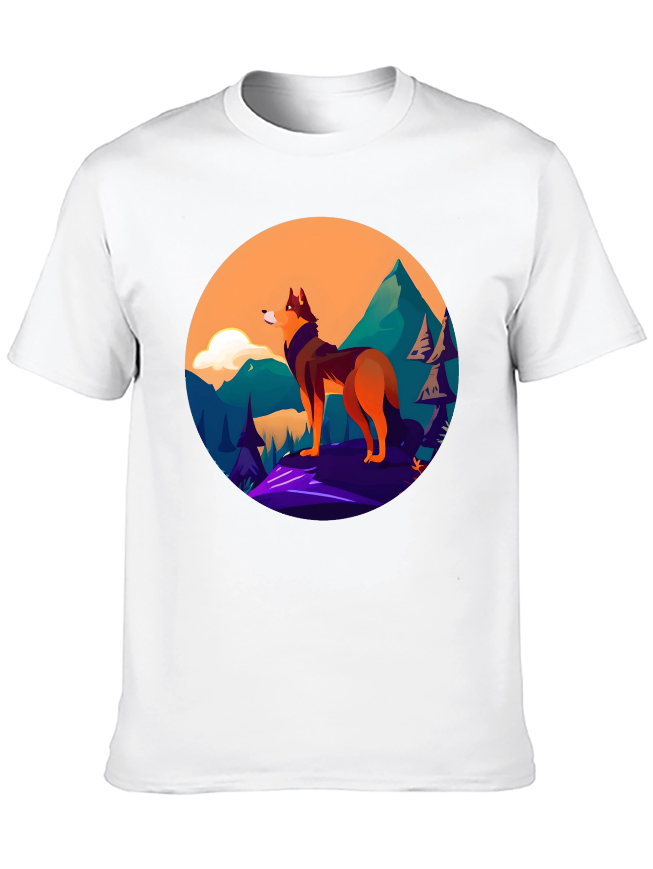 Black Wolf Graphic Black T-Shirt view 10