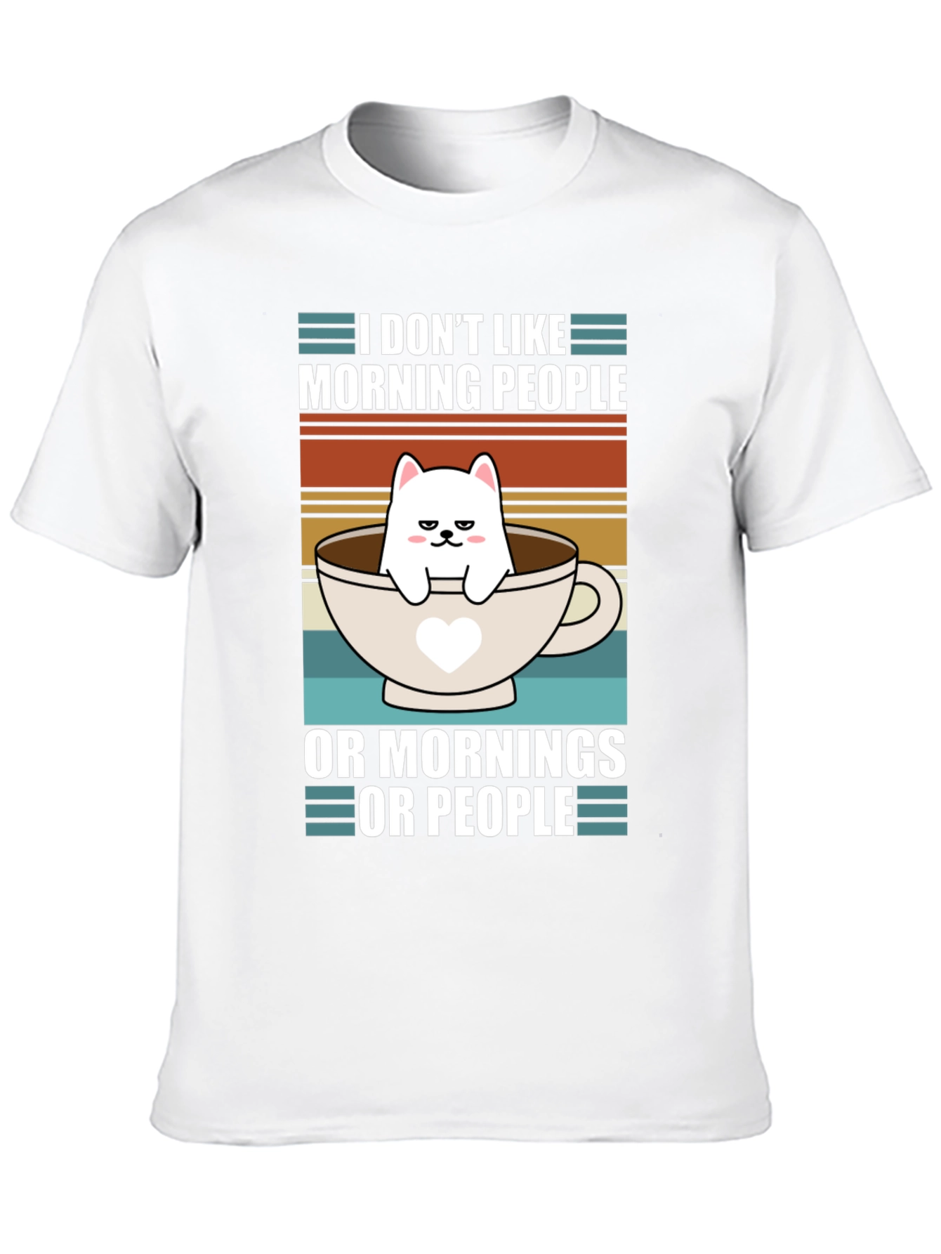 Black Funny I Don't Like Morning People Cat T-Shirt view 10