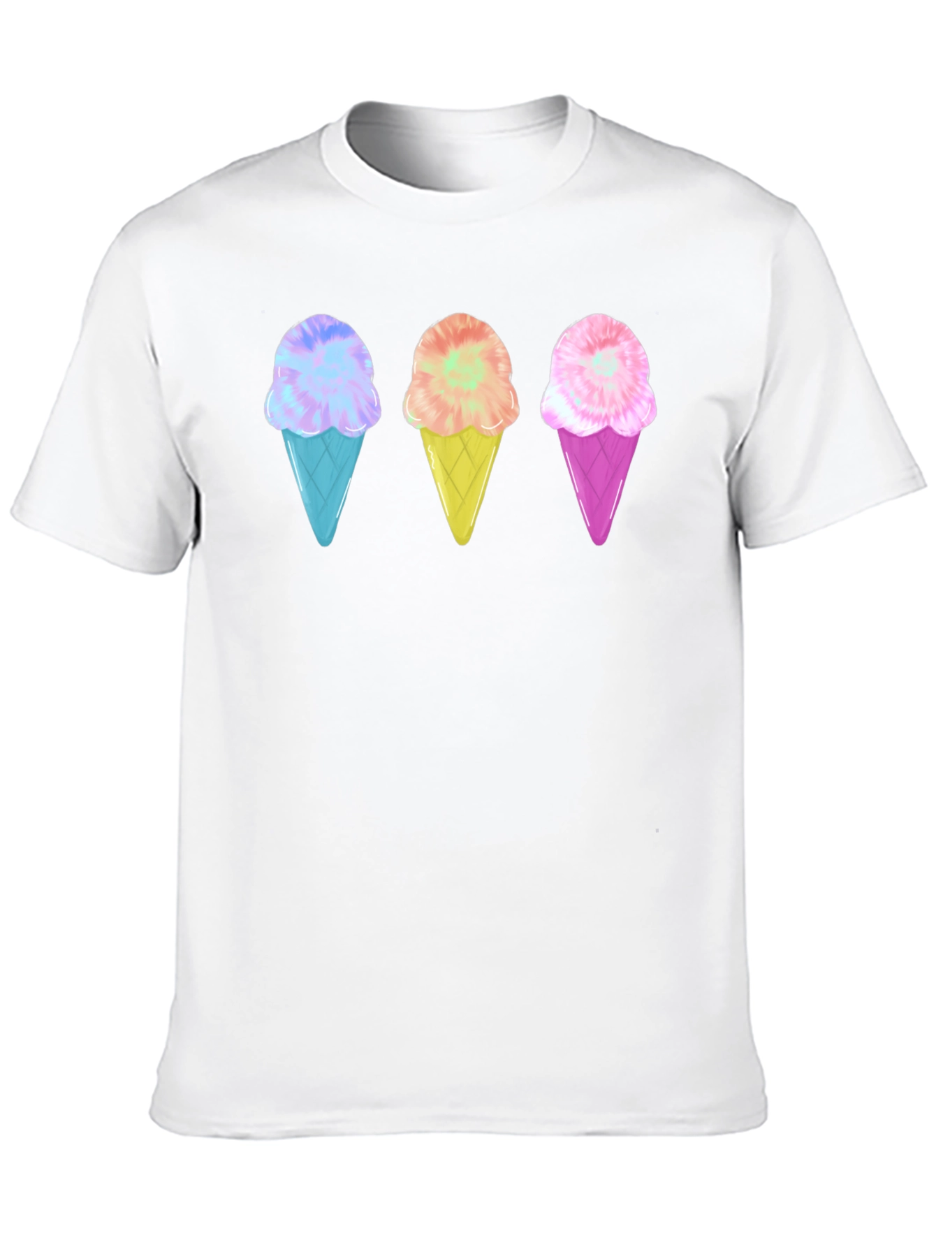 Black Ice Cream Cone Graphic Tee - Black Unisex T-Shirt view 10