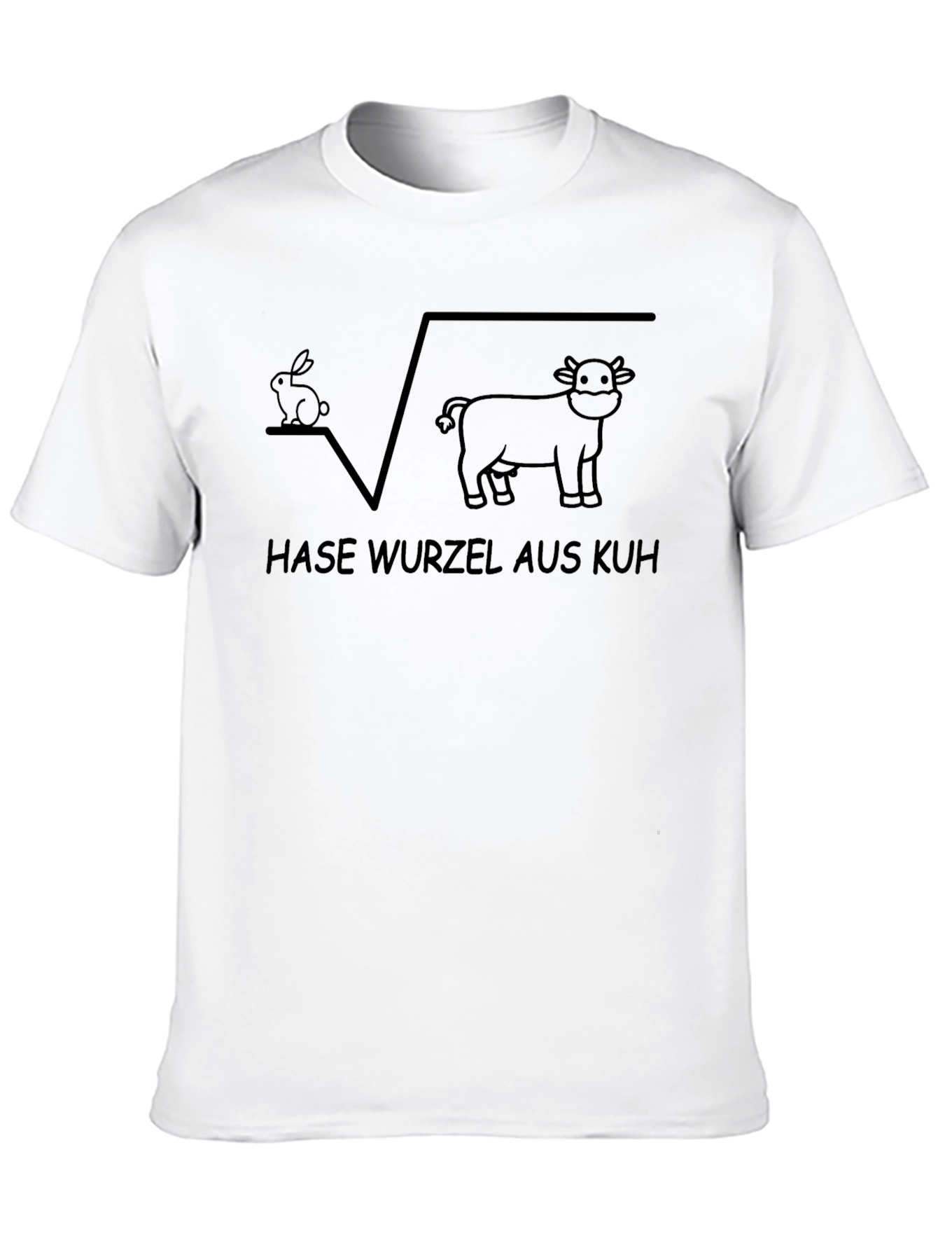 Black Funny Math Pun T-Shirt - Root of Cow is Hare view 10