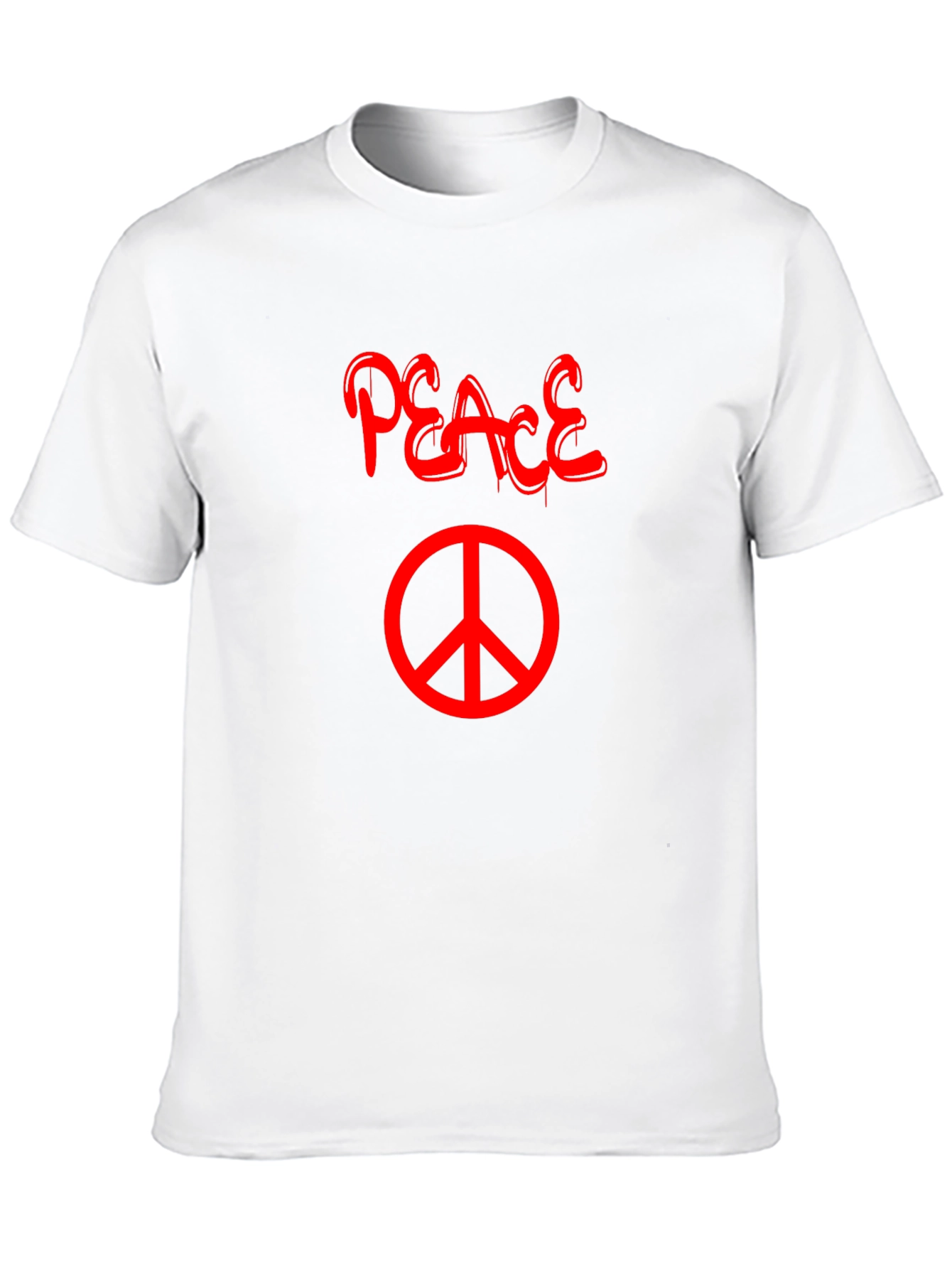 Black Peace T-Shirt - Black with Red Graphic view 10