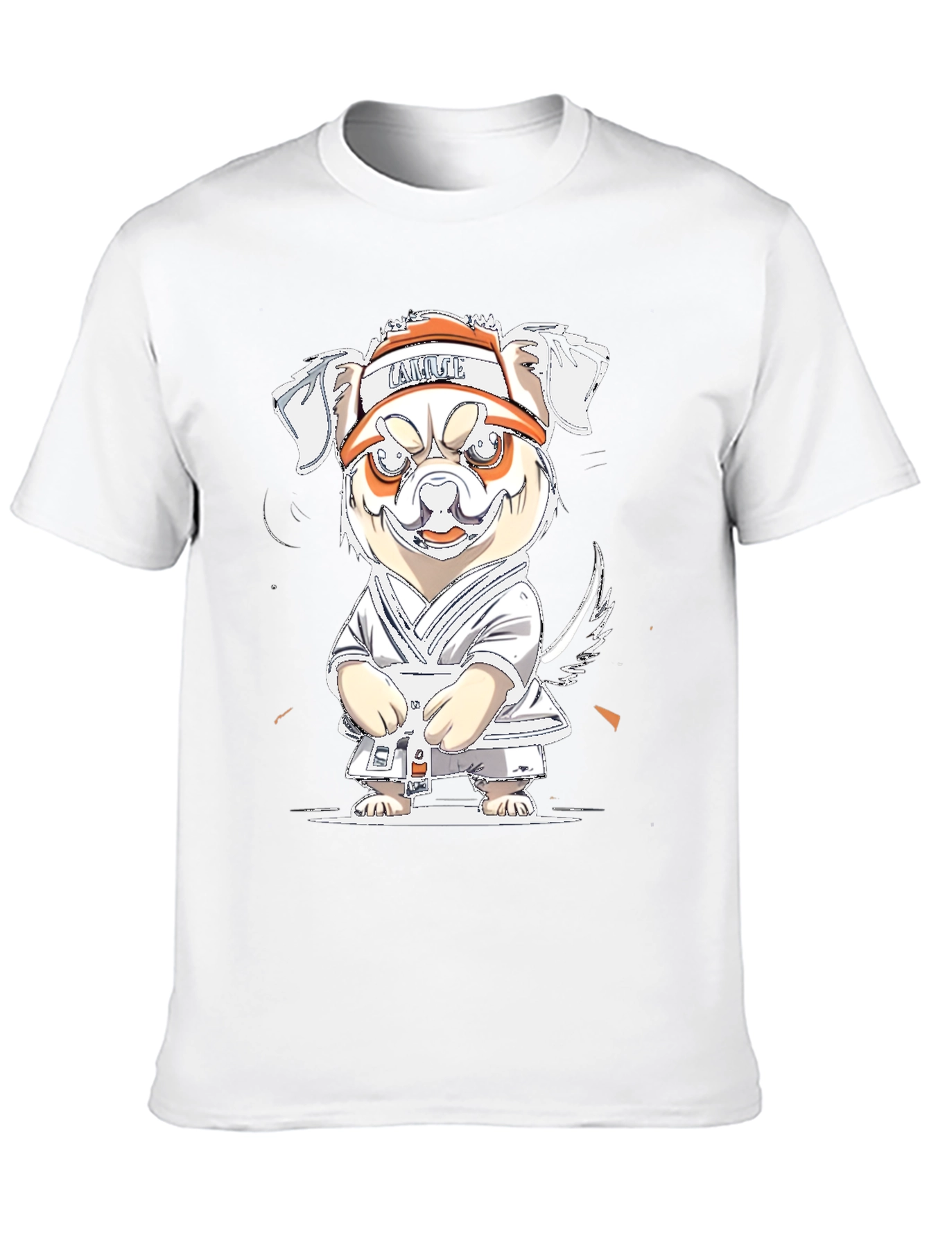 Black Cartoon Dog Karate T-Shirt view 10