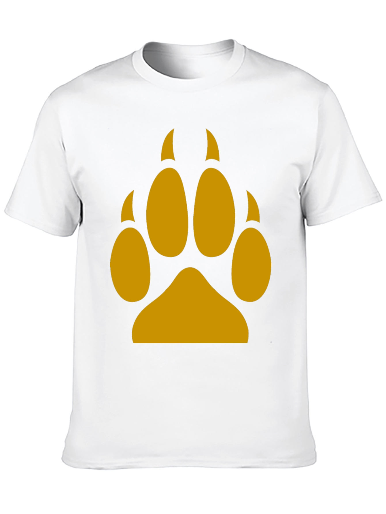 Black Wolf Paw Print Tee - Black Cotton Blend T-Shirt view 10