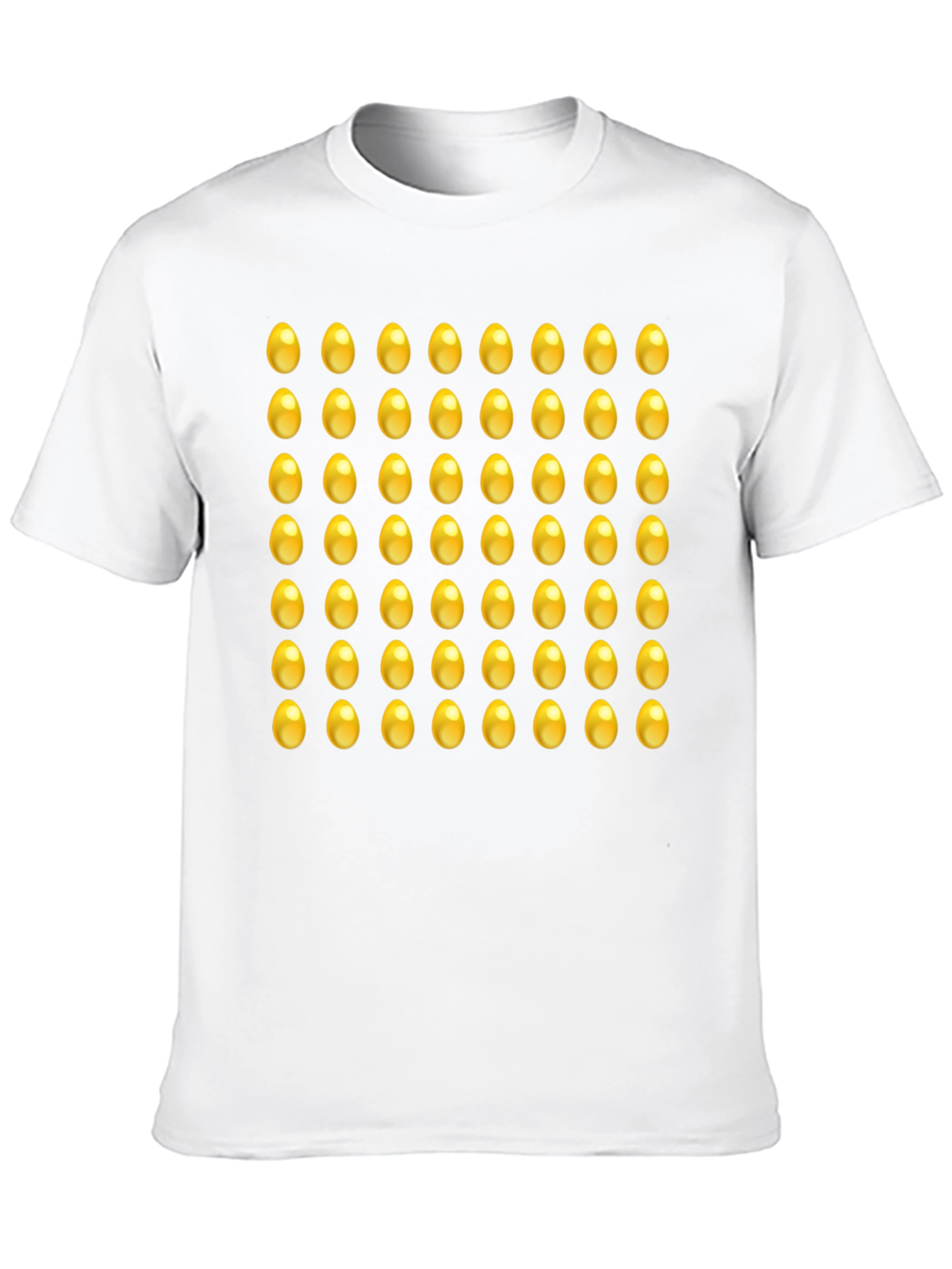 Black Golden Egg Pattern Tee - Fun Novelty Graphic T-Shirt view 10