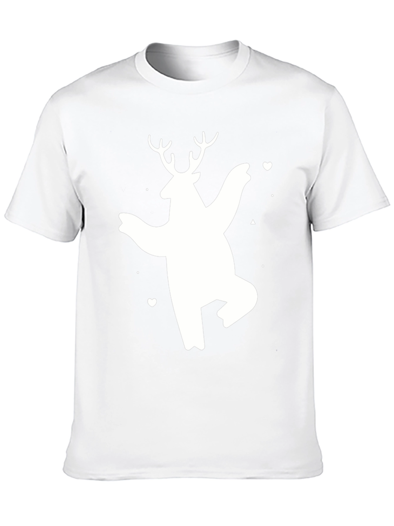 Black Bear Deer Graphic Tee - Black Cotton Casual T-Shirt view 10