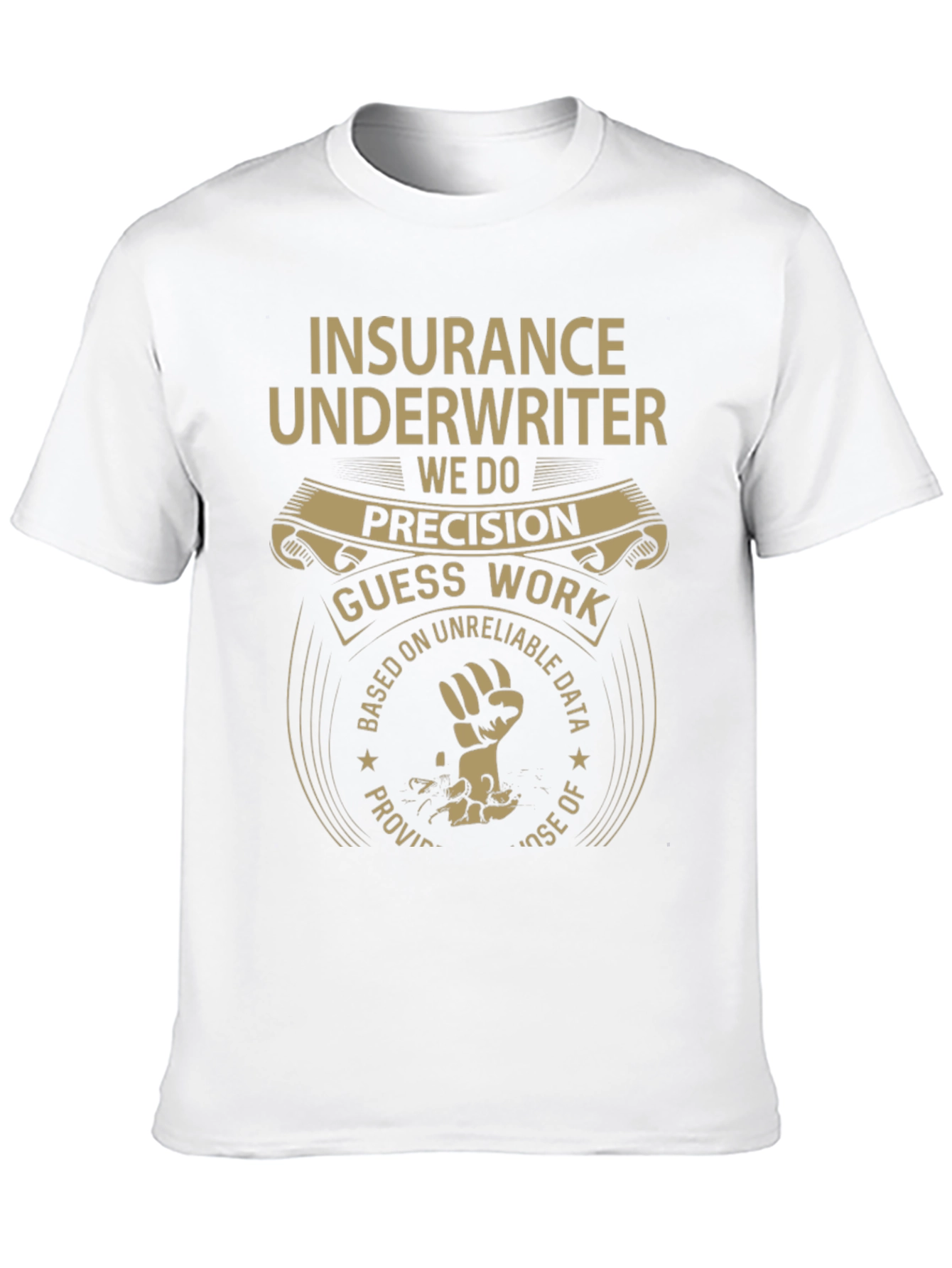 Black Insurance Underwriter Graphic Tee - Precision Meets Guess Work view 10