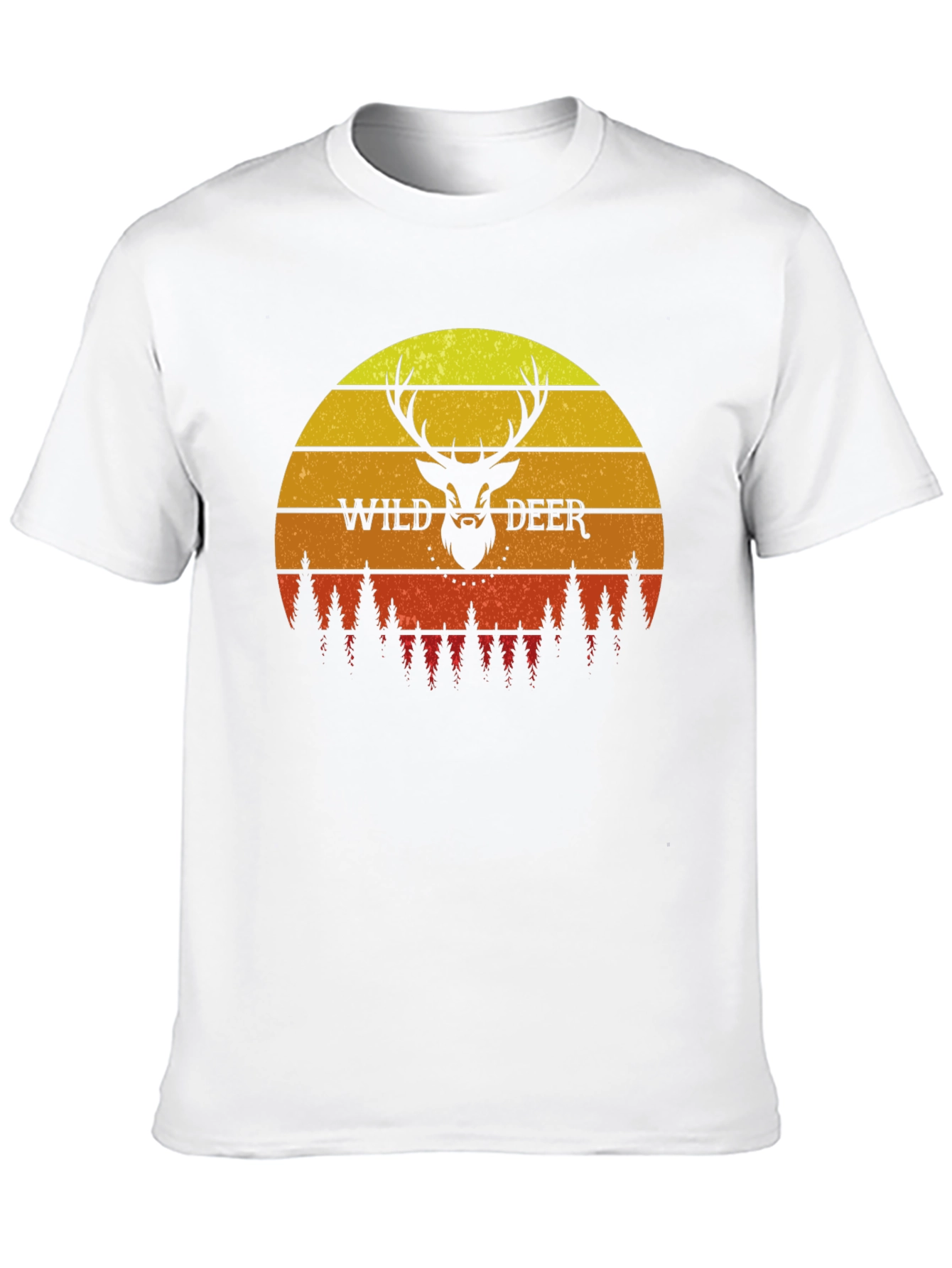 Black Wild Deer Sunset Graphic T-Shirt - Nature Lover Tee view 10