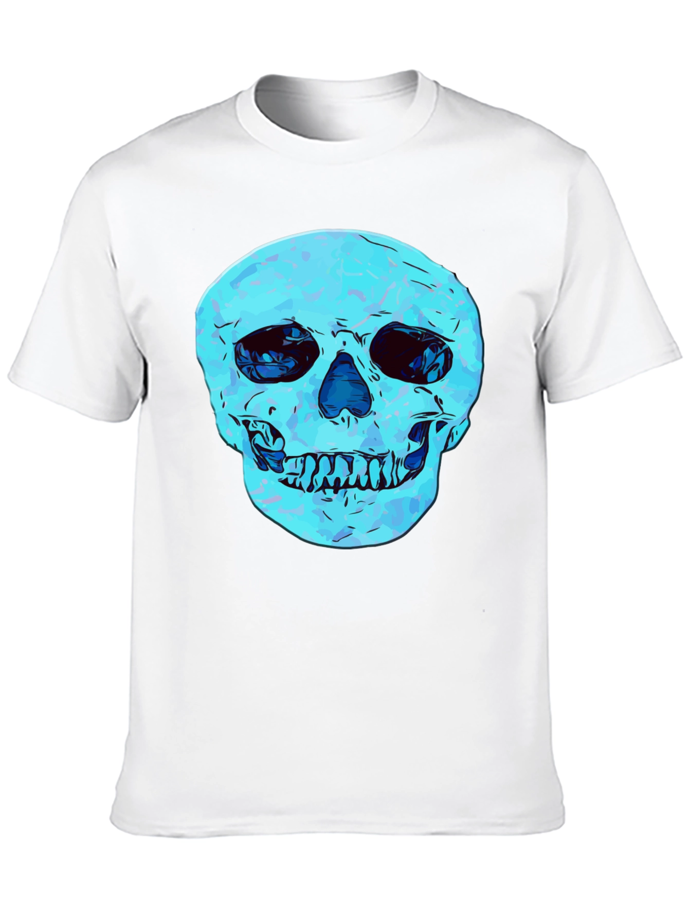 Black Cool Skull Graphic Print Black T-Shirt view 10