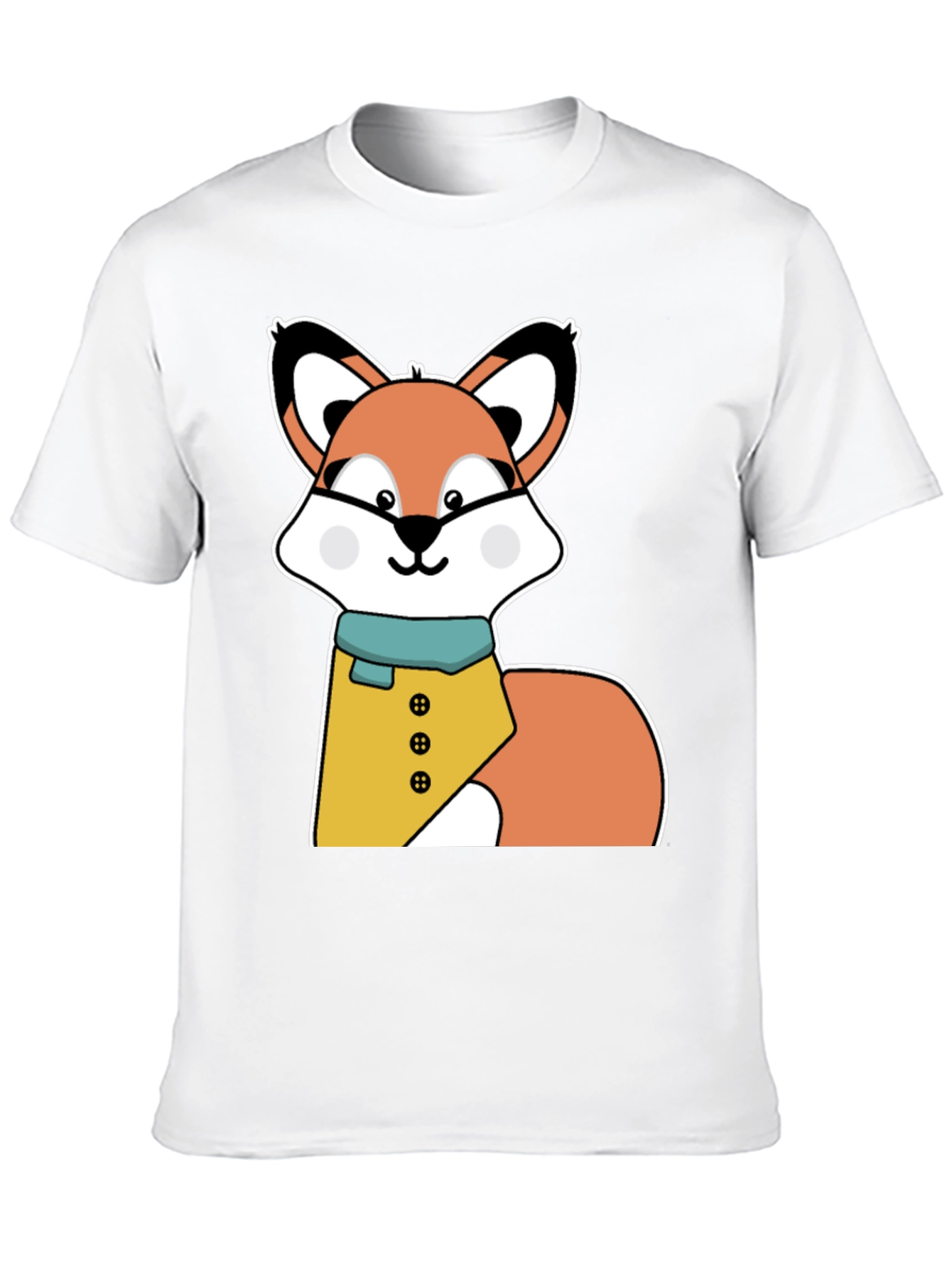Black Cute Cartoon Fox T-Shirt - Stylish Animal Graphic Tee view 10
