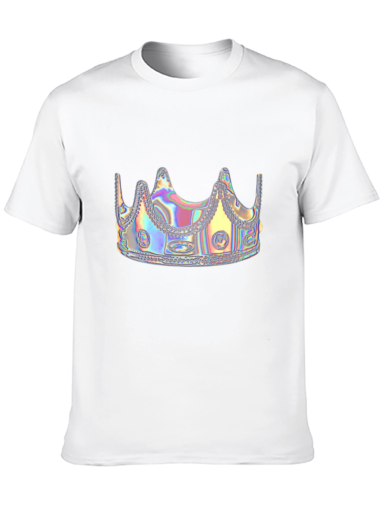 Black Holographic Crown Graphic Black Tee Shirt view 10