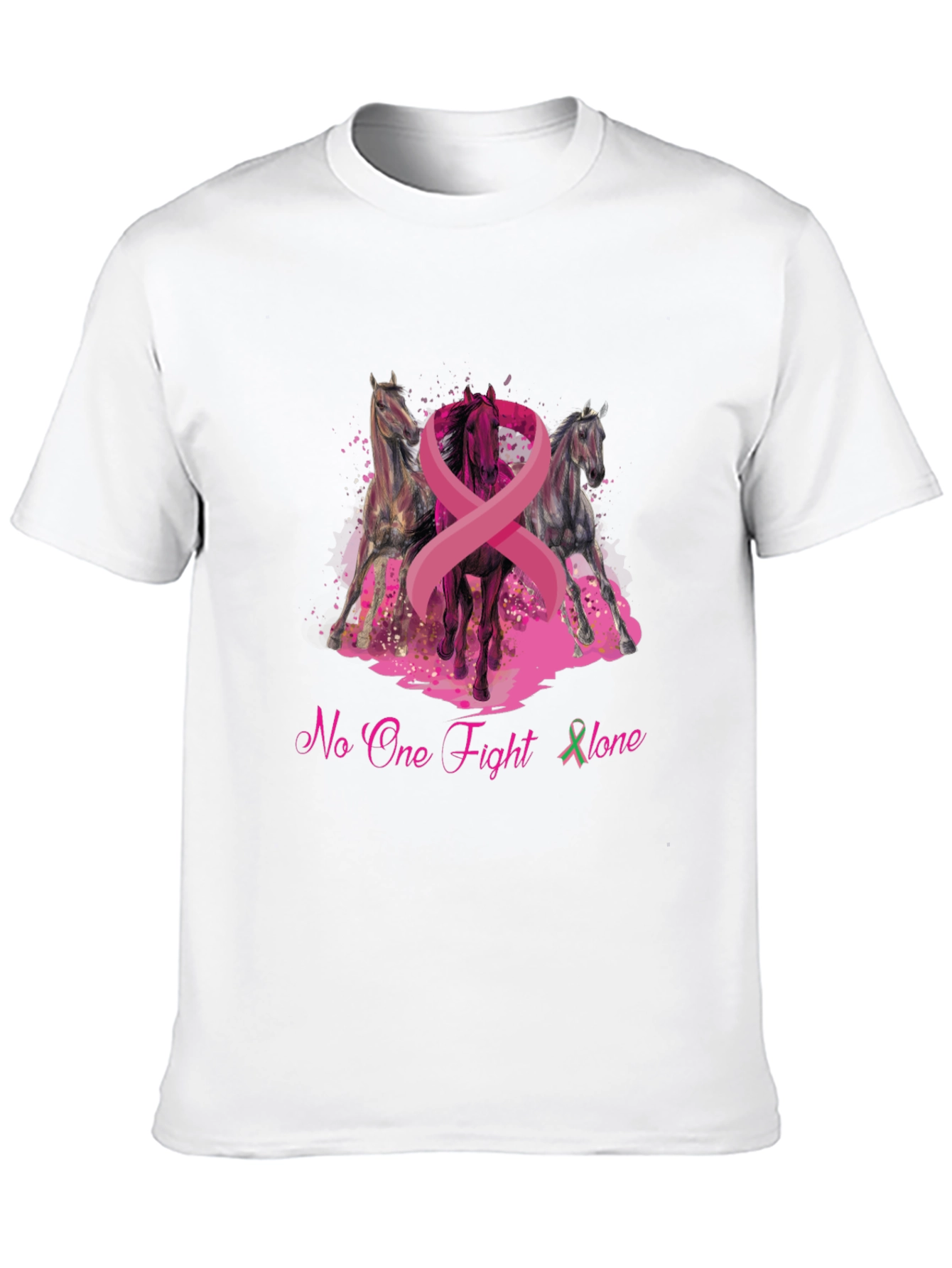 Black Horse & Breast Cancer Awareness Graphic T-Shirt view 10