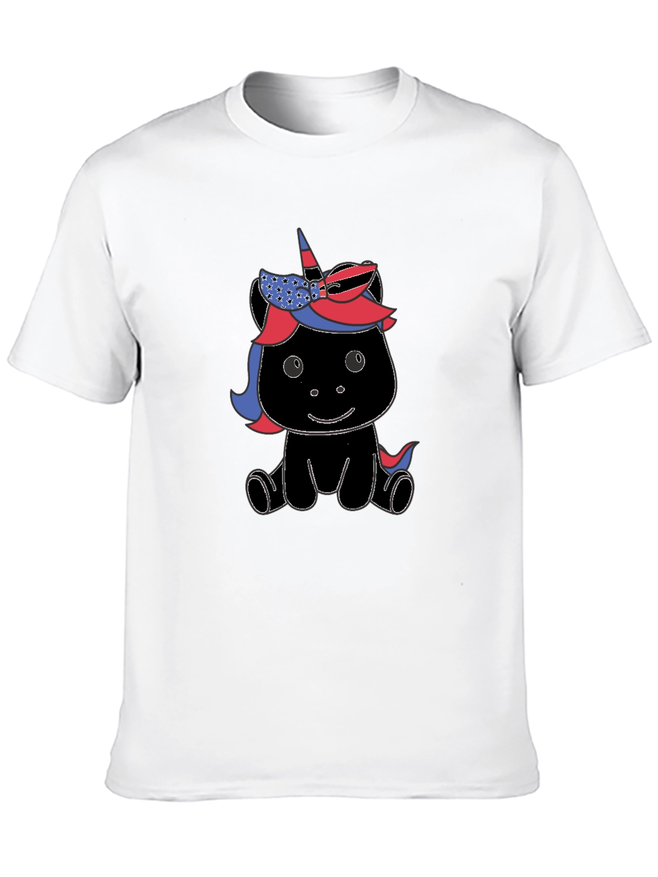 Black Cute Cartoon Unicorn Graphic T-Shirt view 10