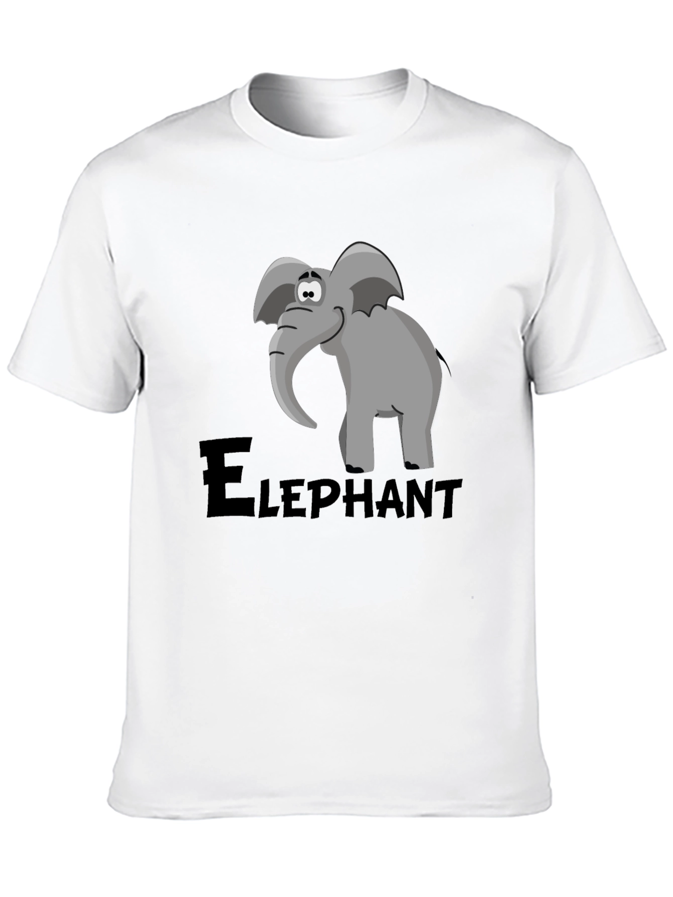 Black Elephant Cartoon Graphic Tee - Black view 10