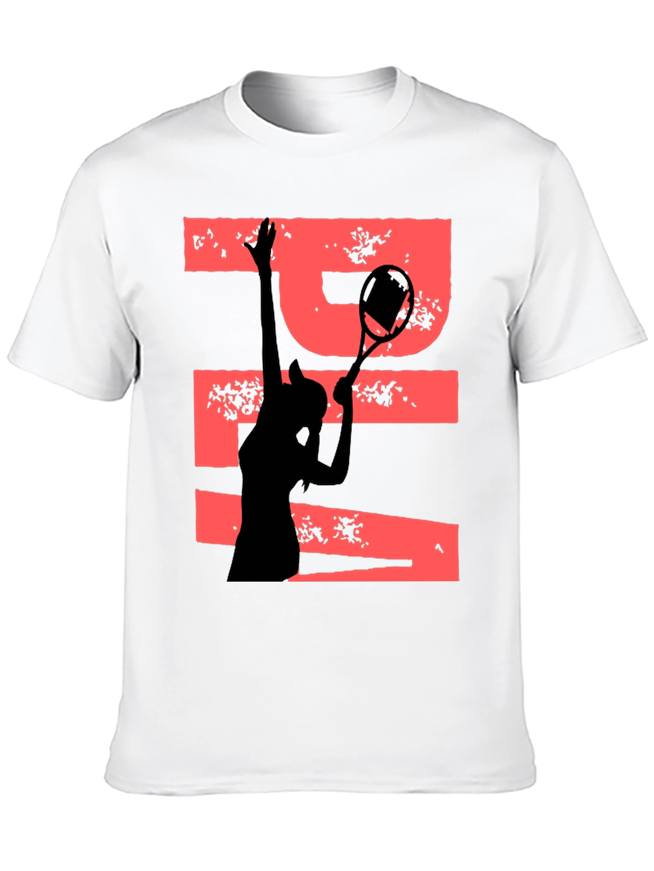 Black Tennis Player Graphic Tee - Unique Design view 10