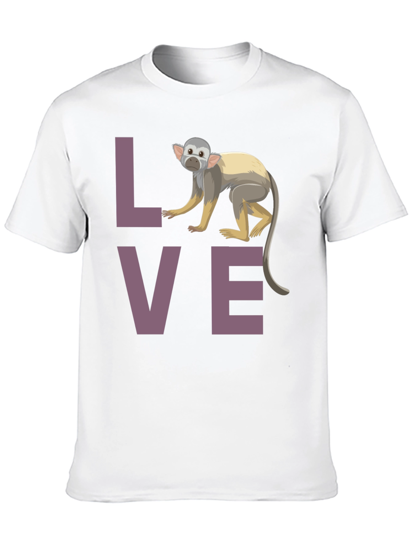 Black Love Monkey T-Shirt - Black Crew Neck Graphic Tee view 10