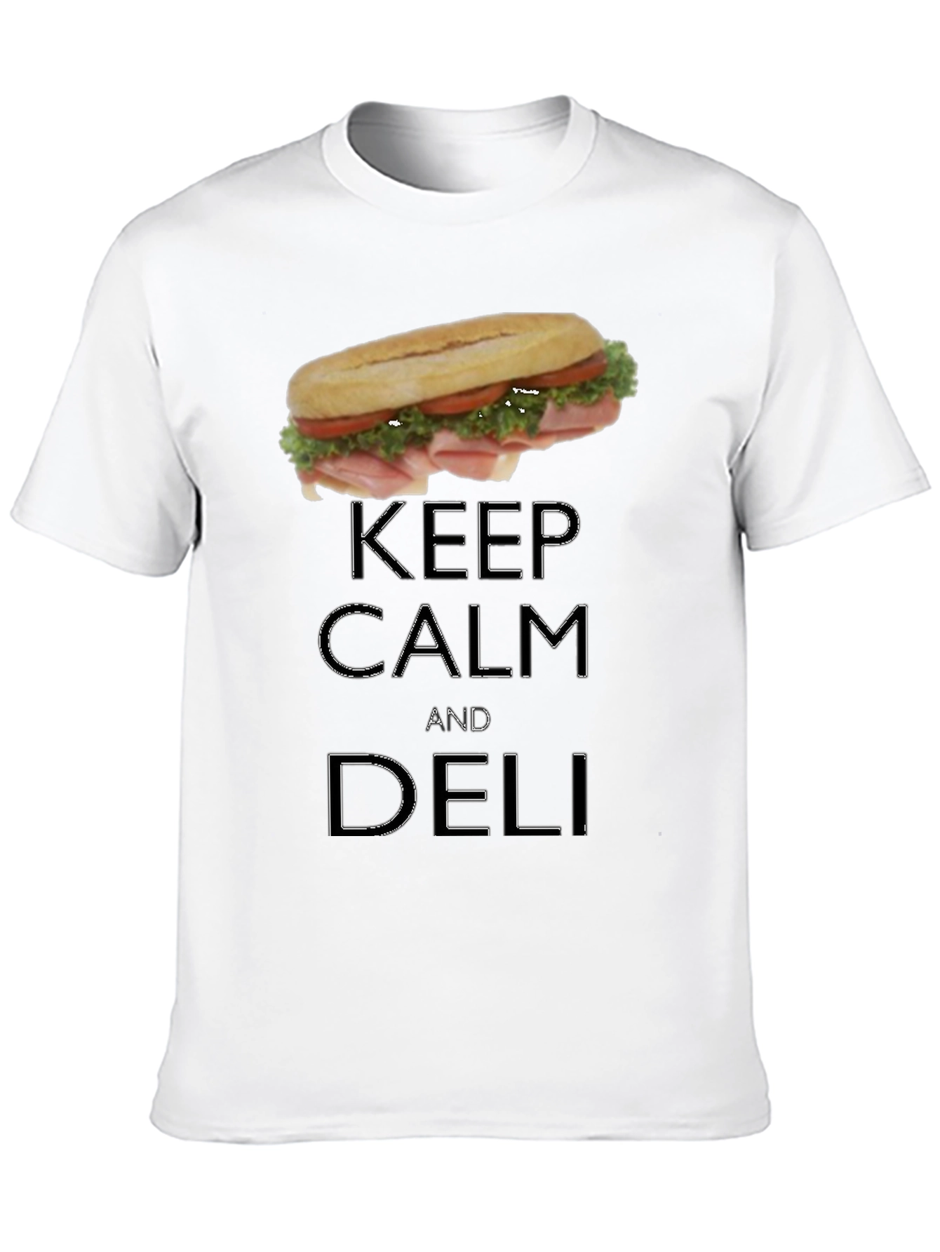 Black Keep Calm & Deli T-Shirt - Sandwich Lover Tee view 10