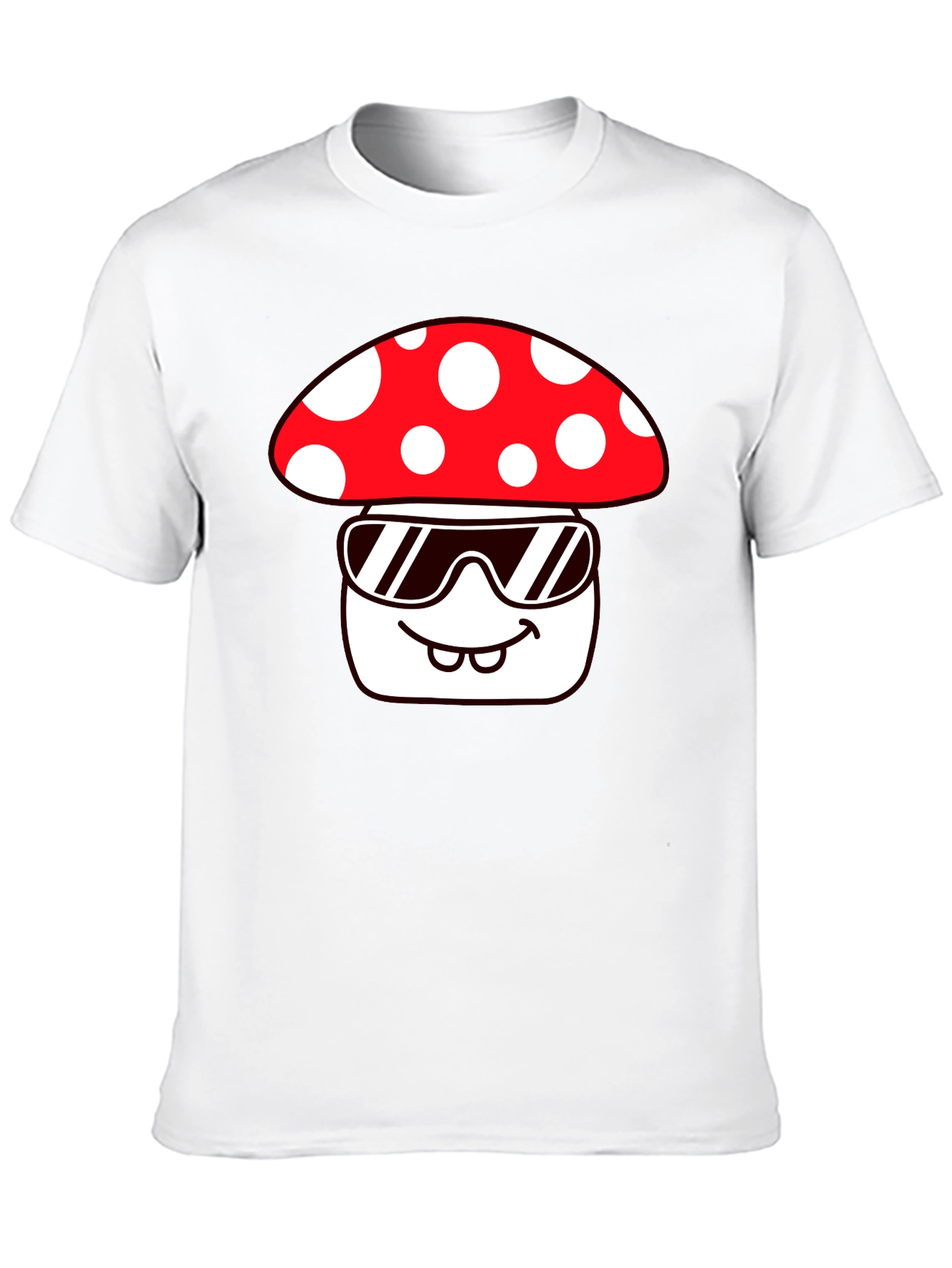 Black Cool Mushroom Graphic Tee - Quirky Fun Design view 10