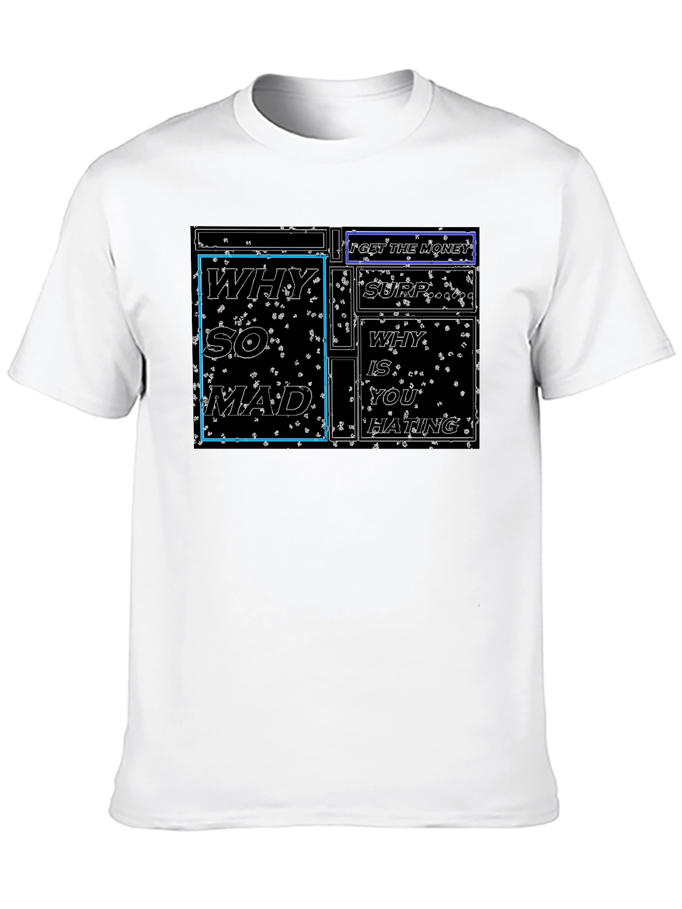 Black Graphic Tee: Why So Mad? Cotton Blend T-Shirt view 10