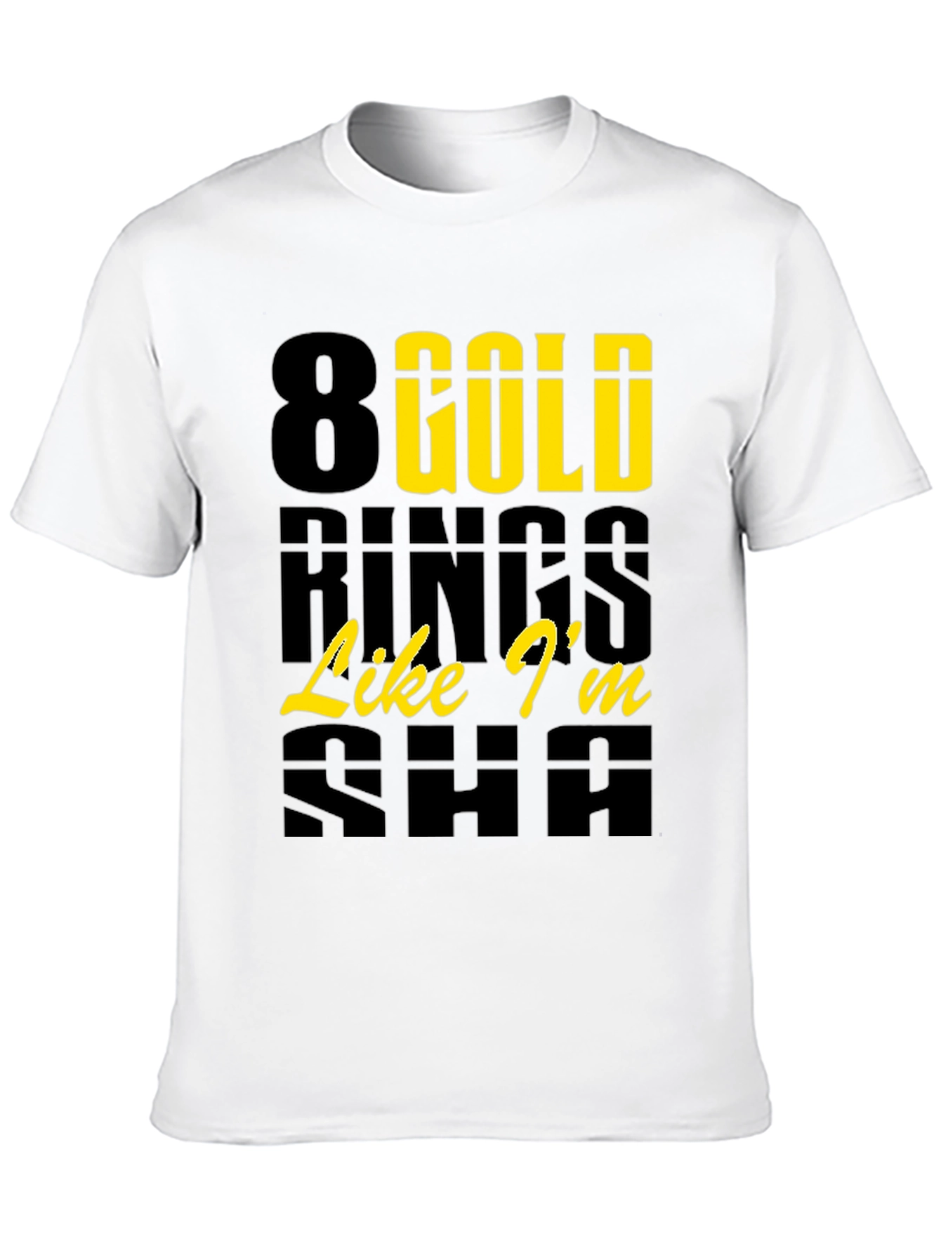 Black 8 Gold Rings Graphic Tee - Trendy & Stylish view 10