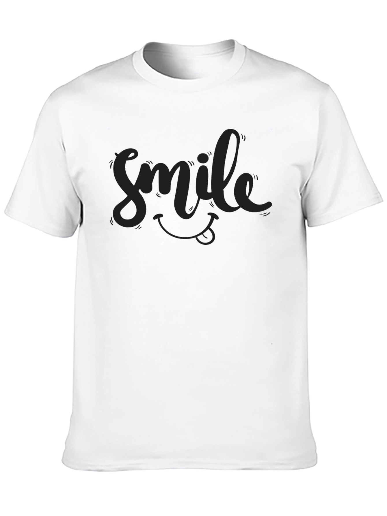 Black Smile Graphic Tee - Mens Crew Neck T-Shirt view 10