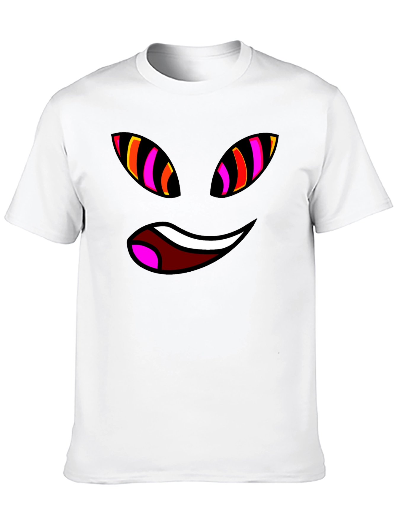 Black Funky Face Graphic Tee - Black Cotton Blend T-Shirt view 10