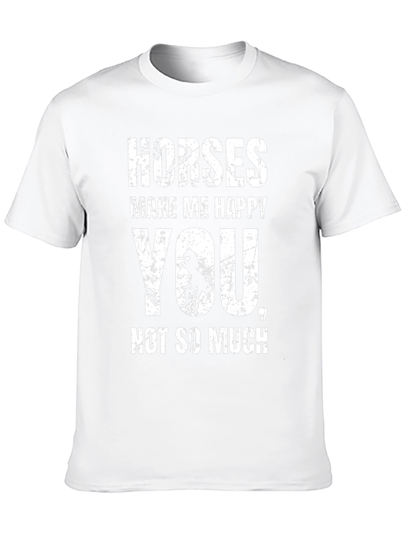 Black Horses Make Me Happy T-Shirt - Novelty Graphic Tee view 10