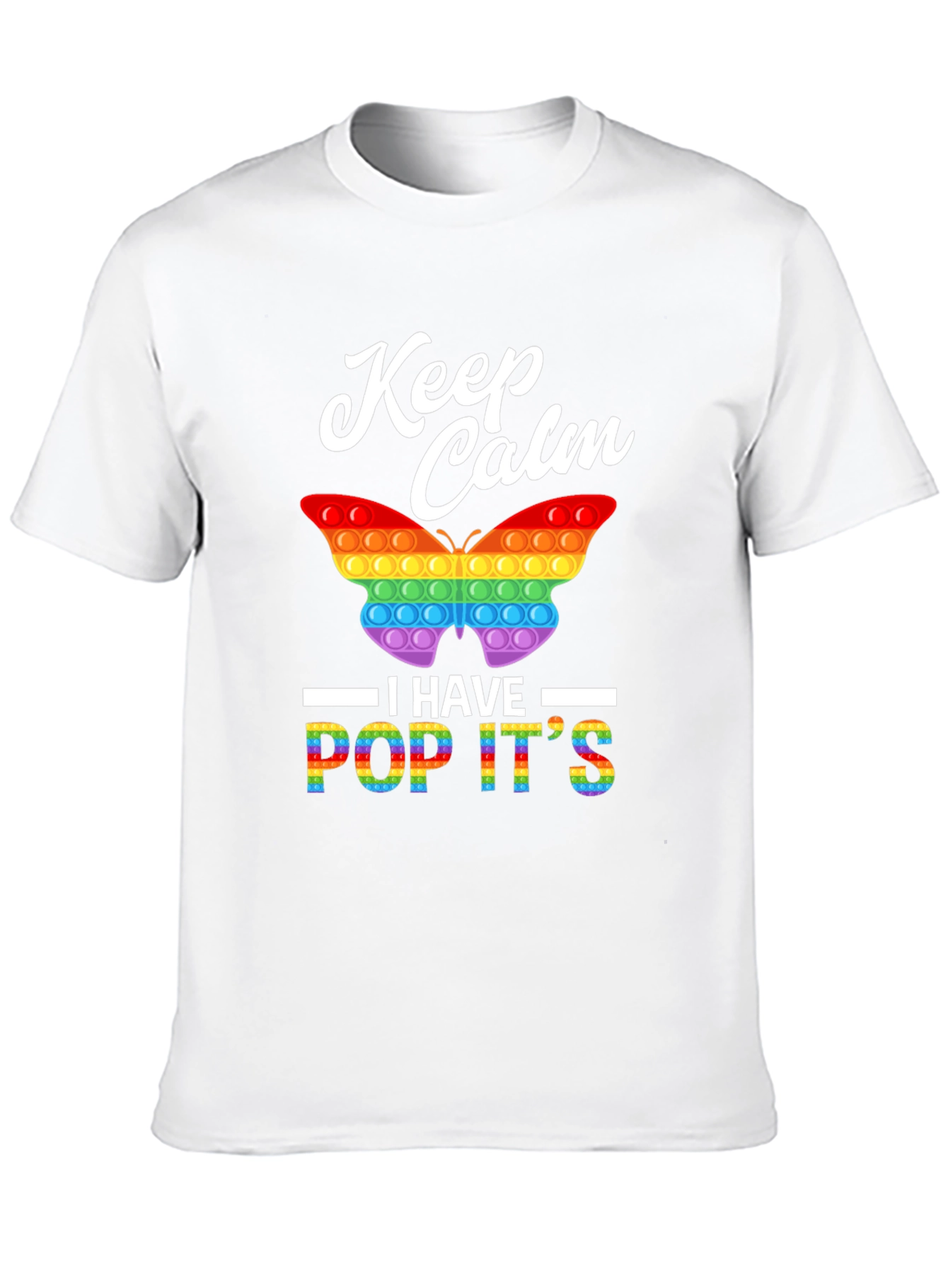 Black Keep Calm Pop It T-Shirt - Fun & Colorful! view 10