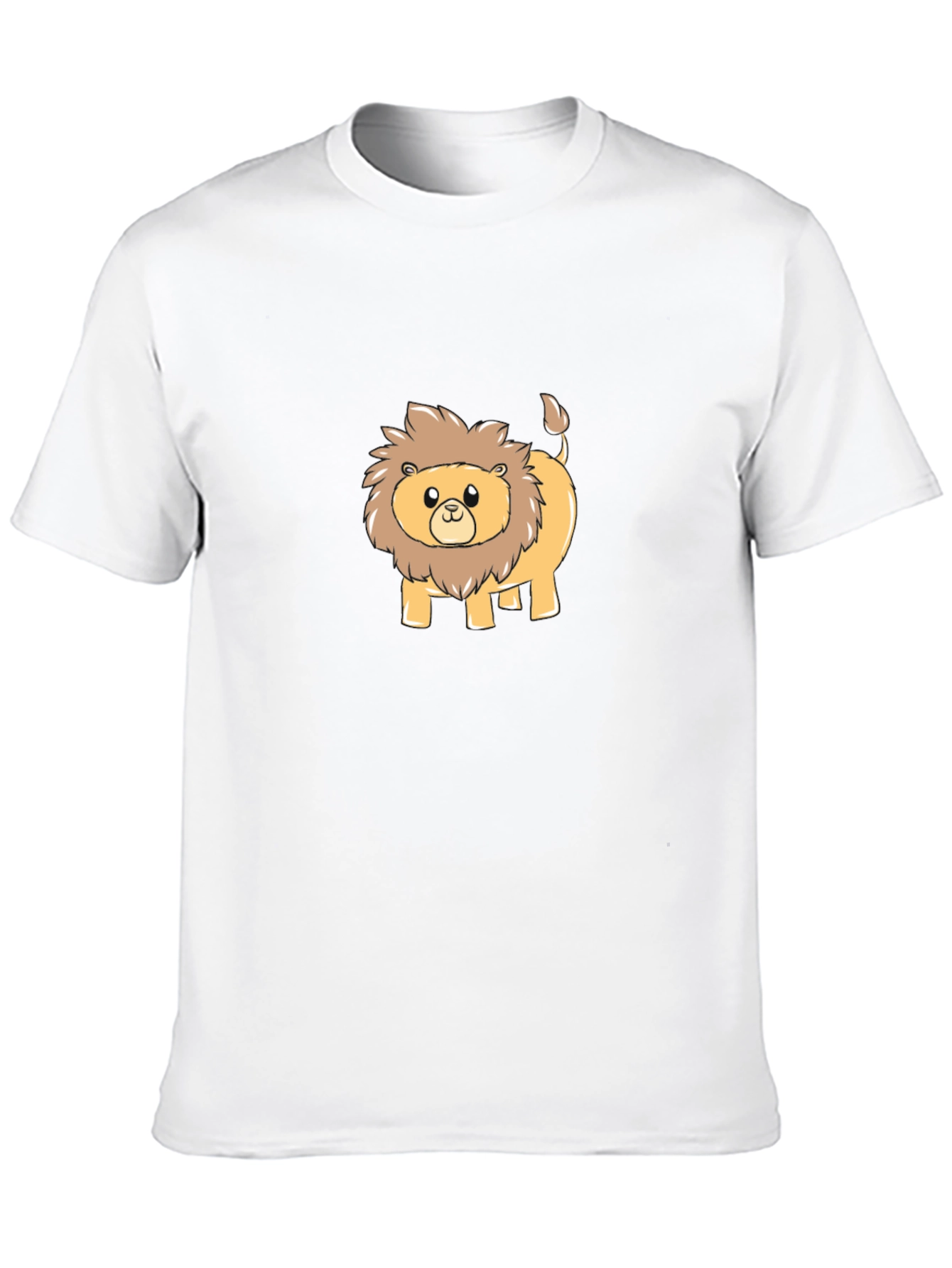 Black Cute Cartoon Lion Black T-Shirt view 10