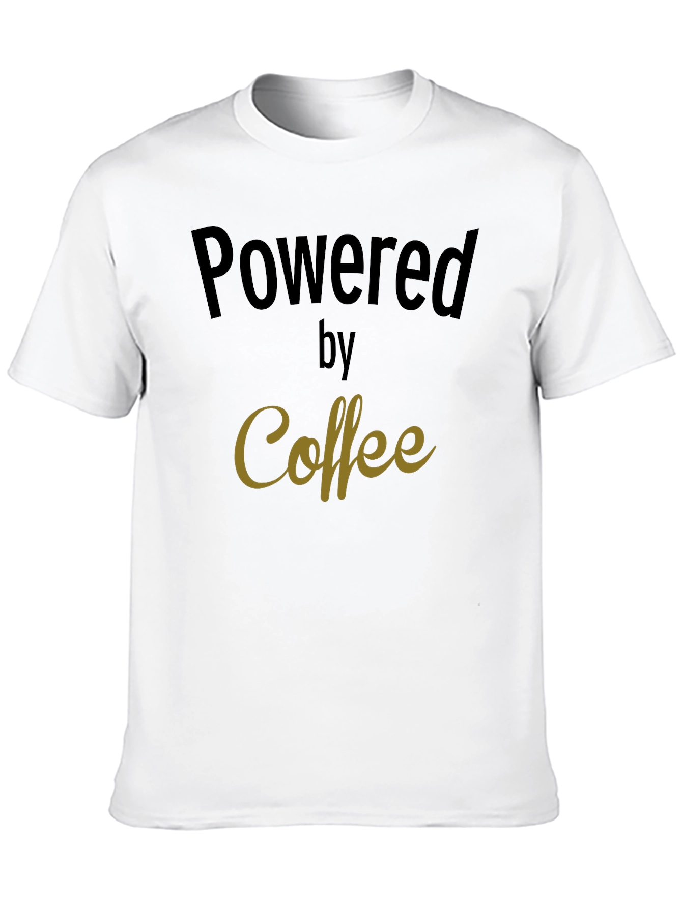 Black Powered by Coffee - Men's Black T-Shirt view 10