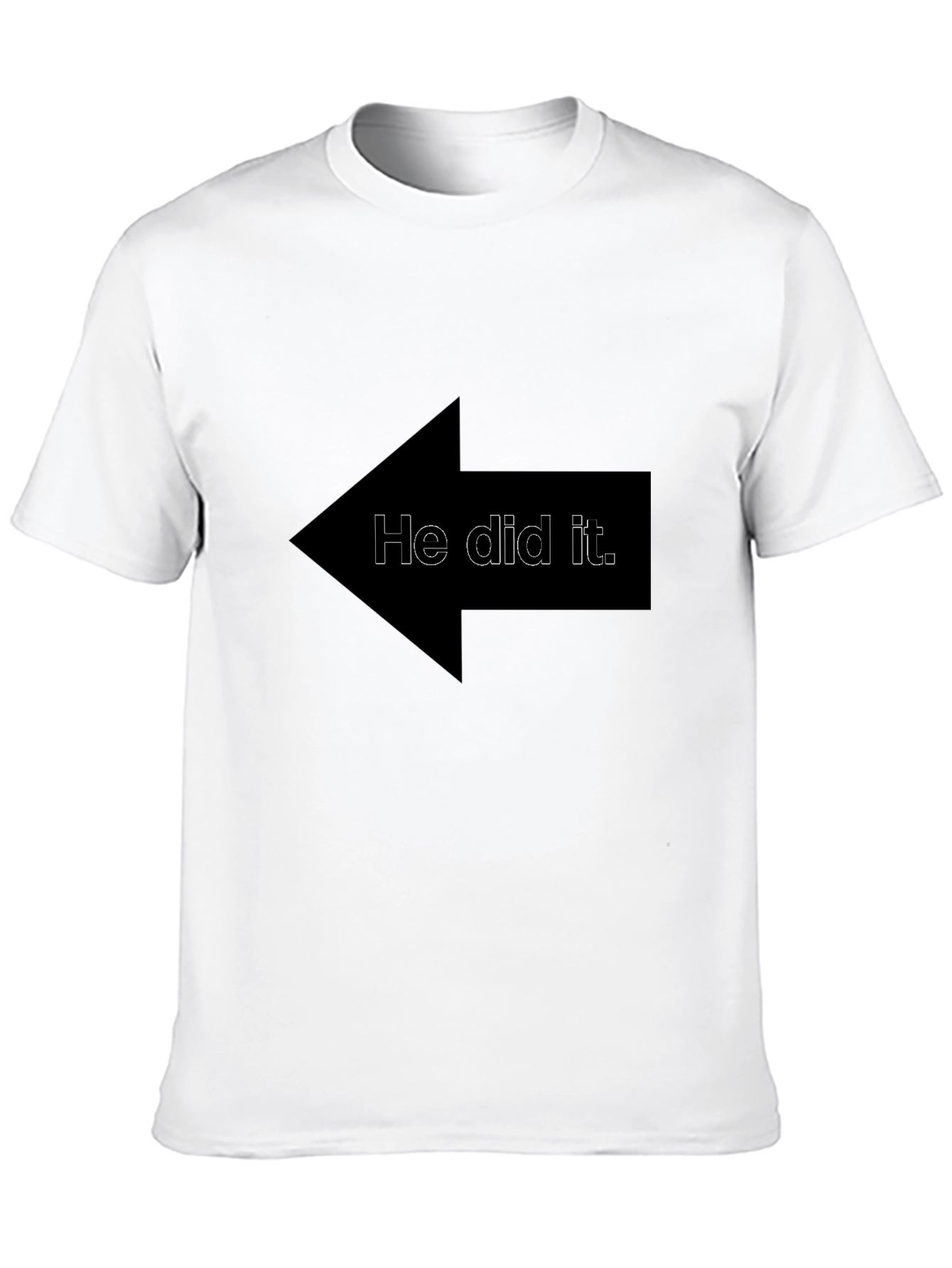 Black Funny "He Did It" Arrow Graphic T-Shirt view 10