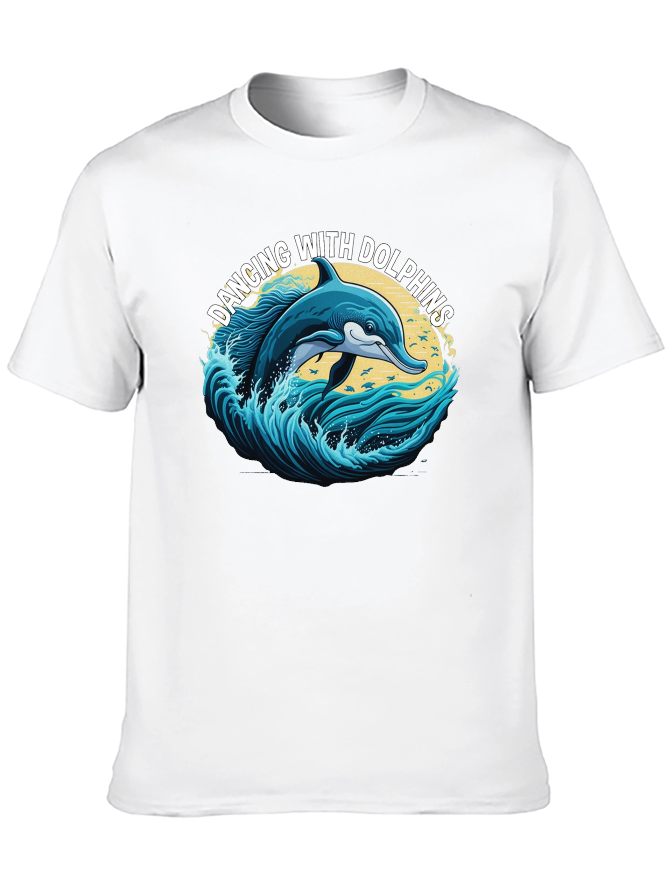 Black Dancing with Dolphins Graphic T-Shirt view 10