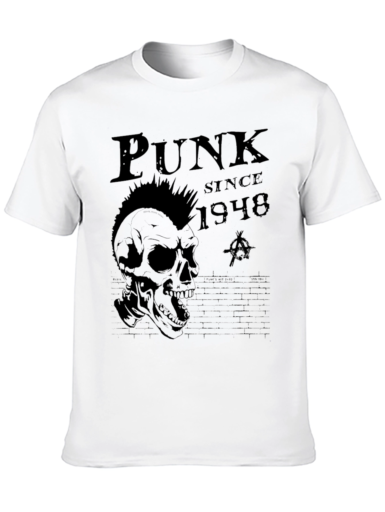 Black Punk Since 1948 Graphic T-Shirt - Skull Design view 10
