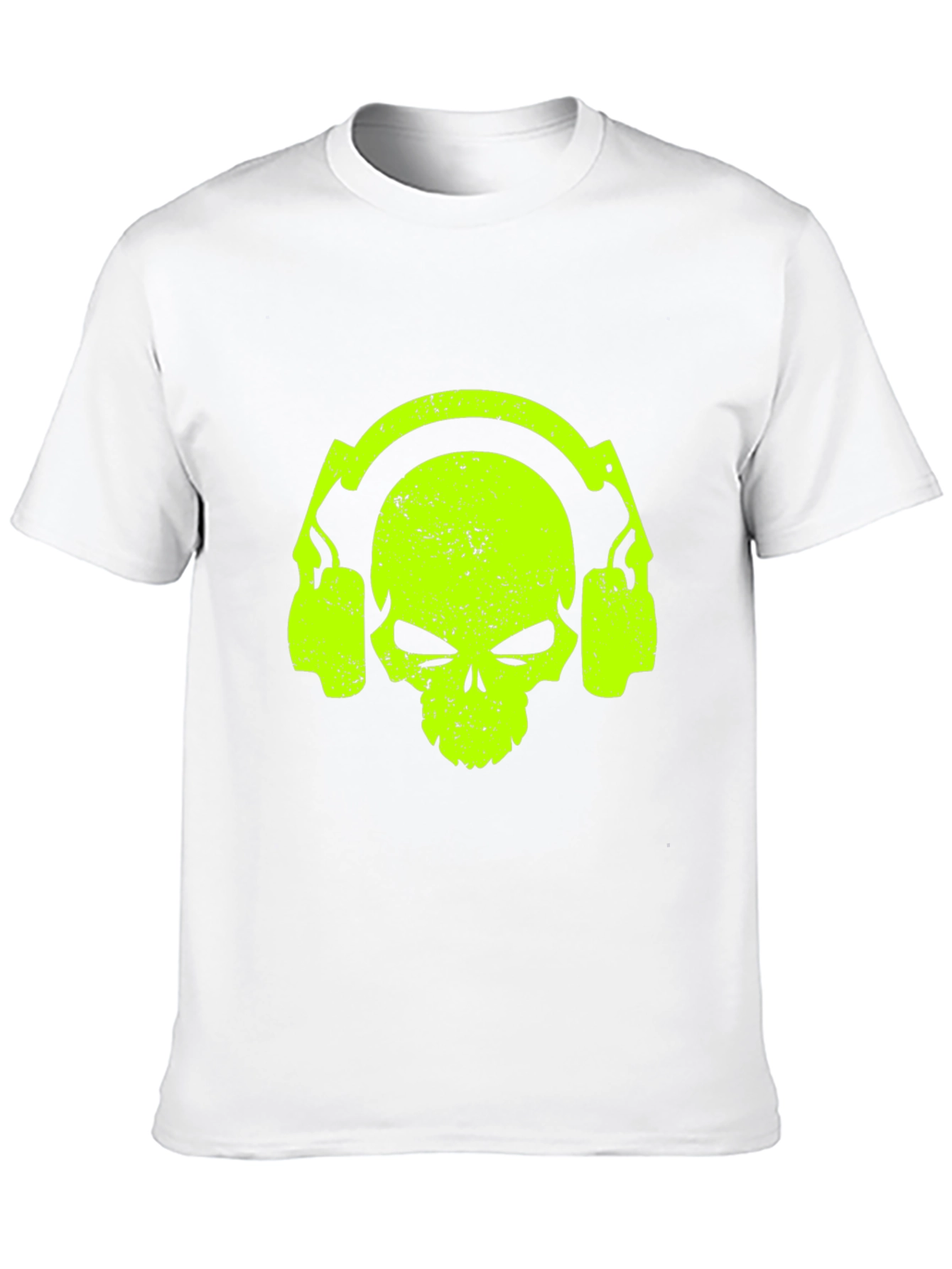 Black Skull Headphone Graphic Tee - Cool Black T-Shirt view 10