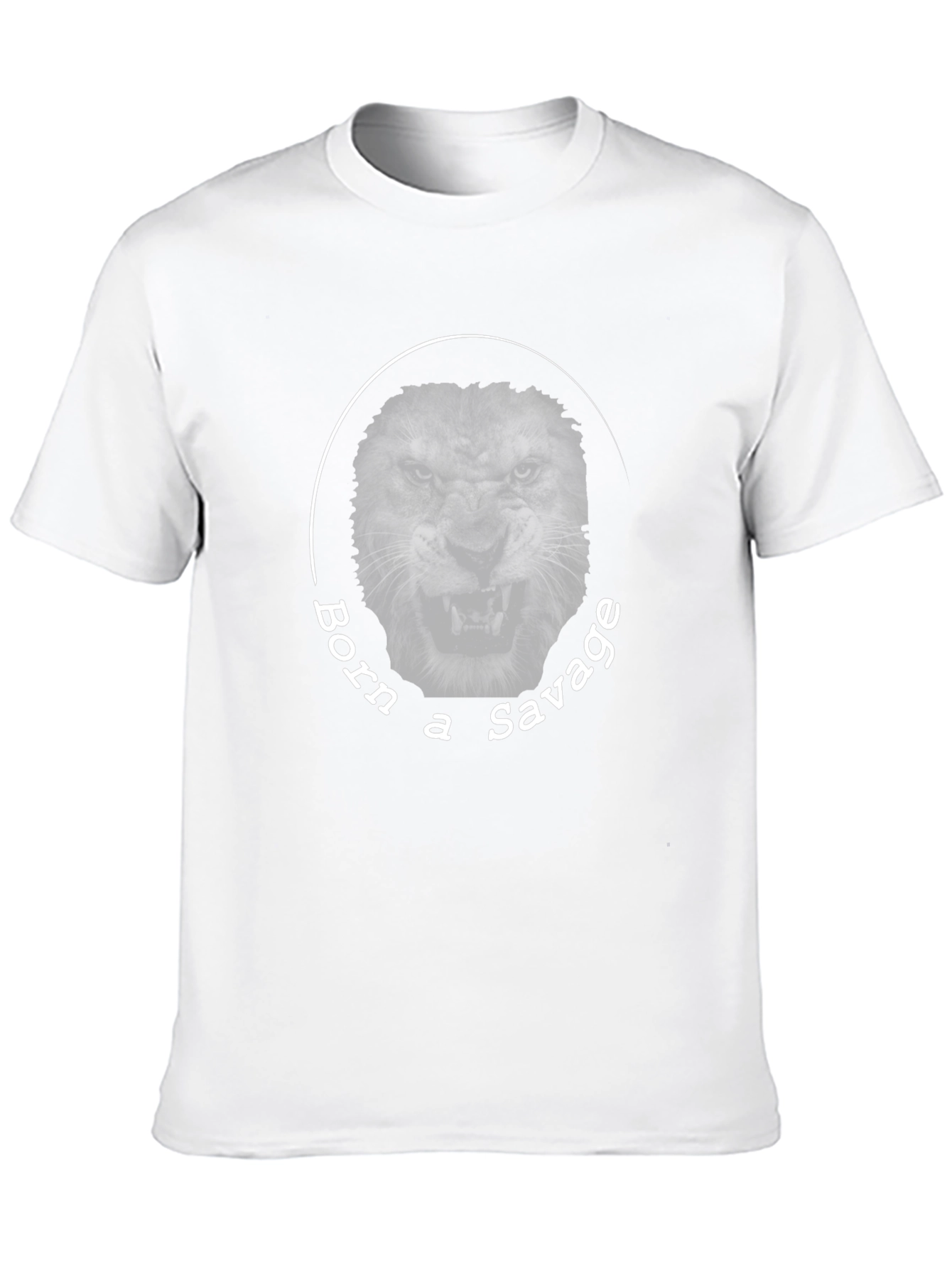 Black Born a Savage Lion Graphic Tee - Men's Black T-Shirt view 10