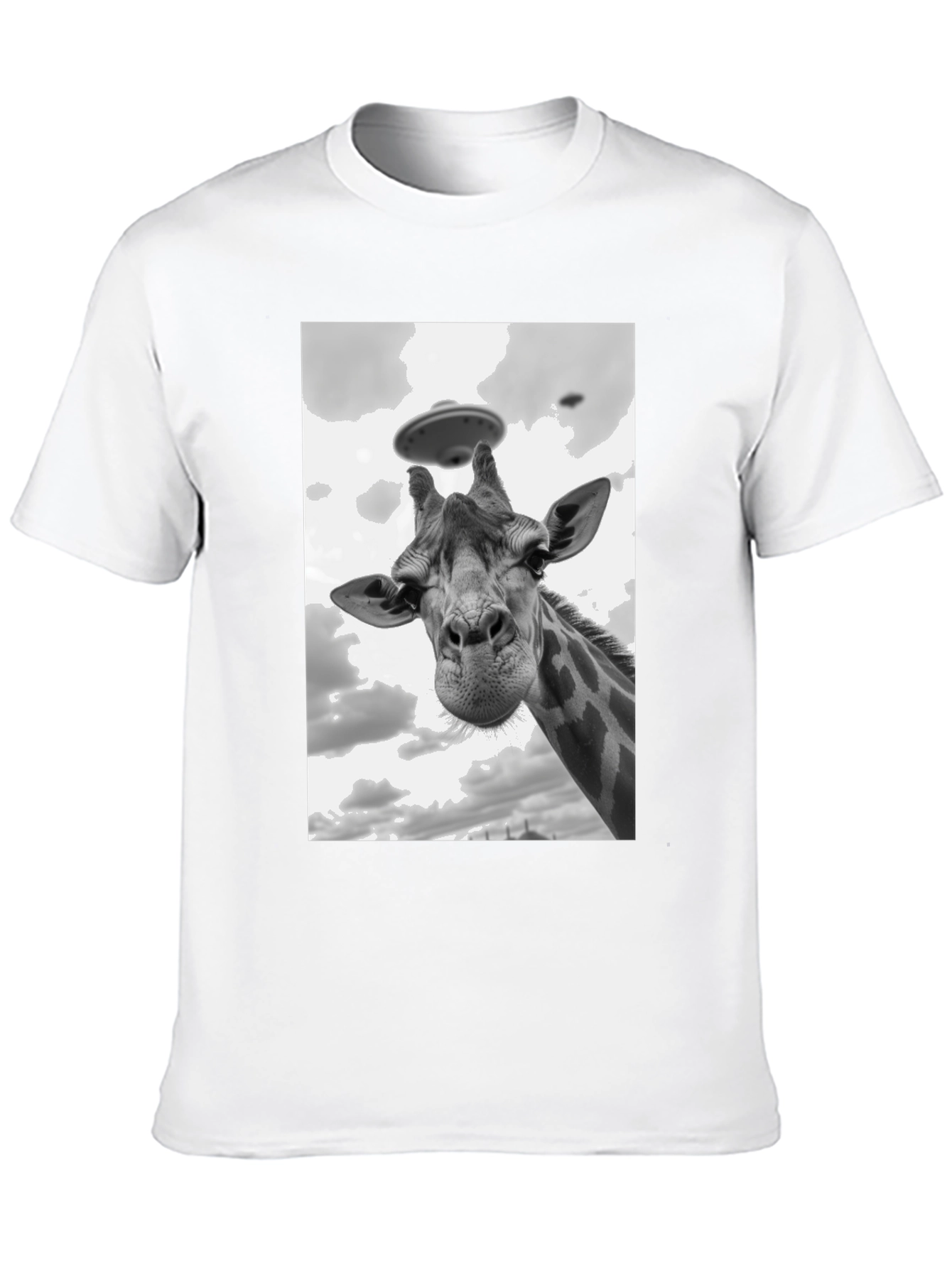Black Giraffe Abduction T-Shirt: Quirky UFO Tee view 10