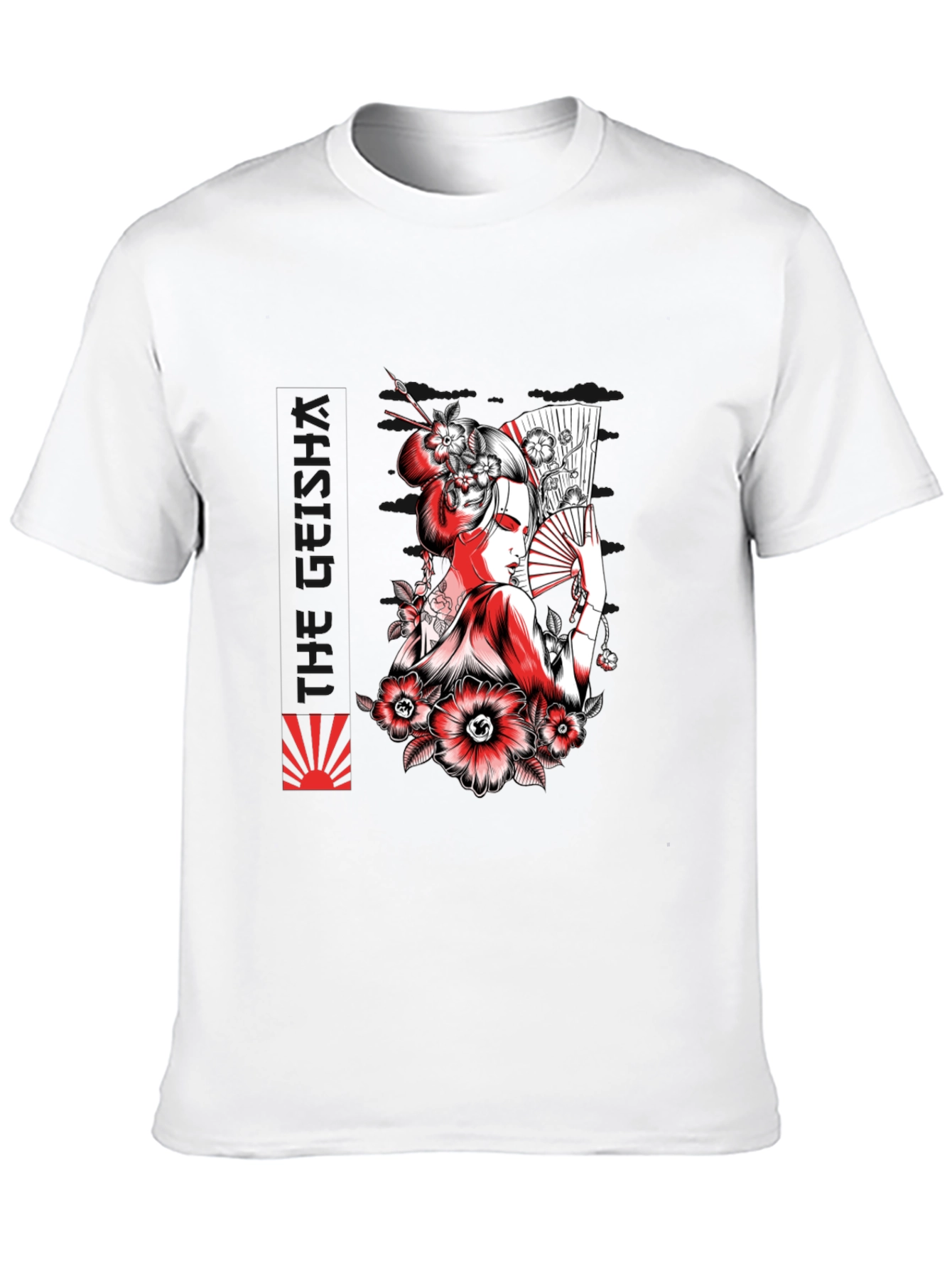 Black Geisha Art Graphic Tee - Black view 10