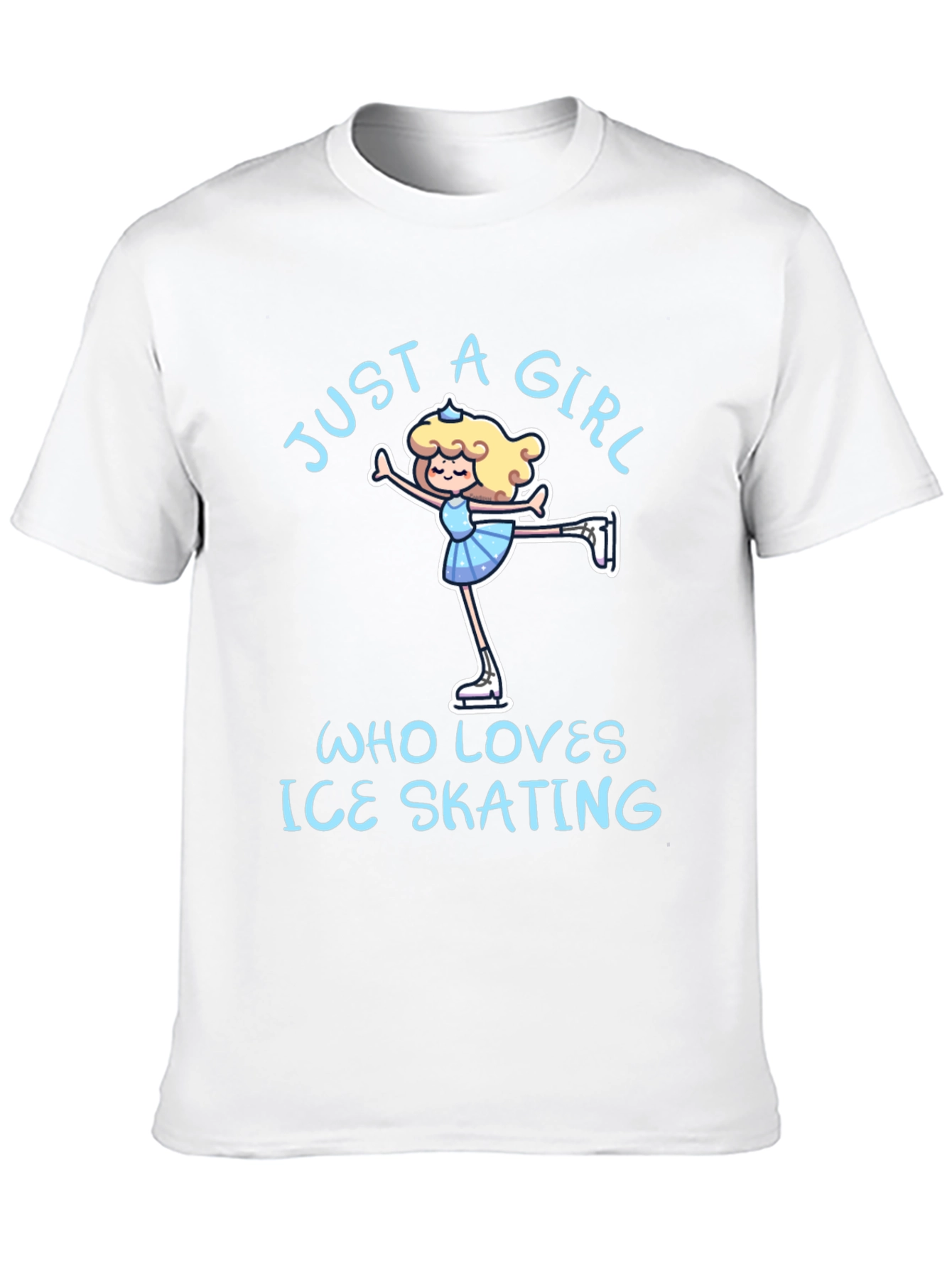 Black Just a Girl Who Loves Ice Skating T-Shirt view 10