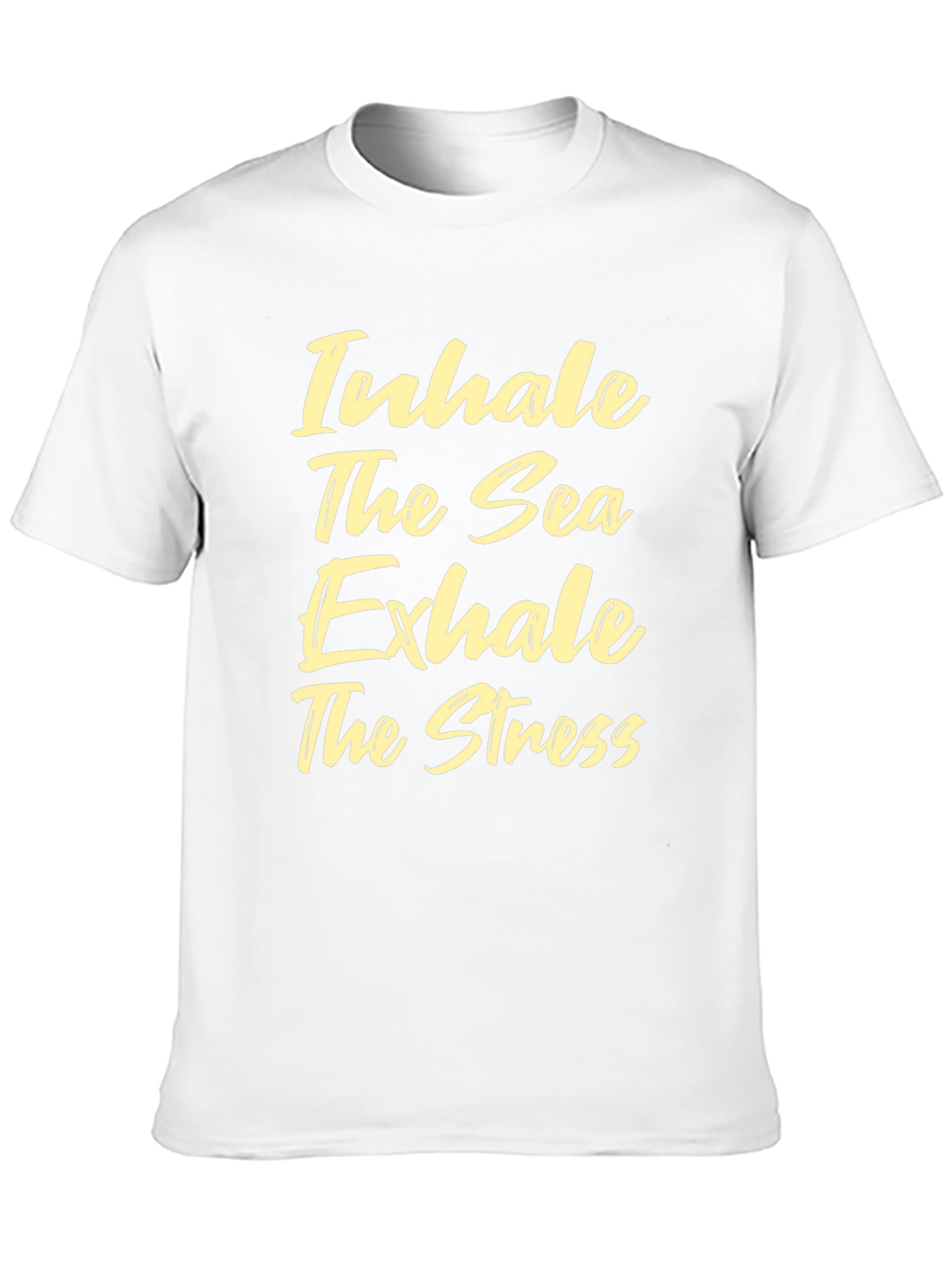 Black Inhale the Sea, Exhale the Stress Black Tee view 10