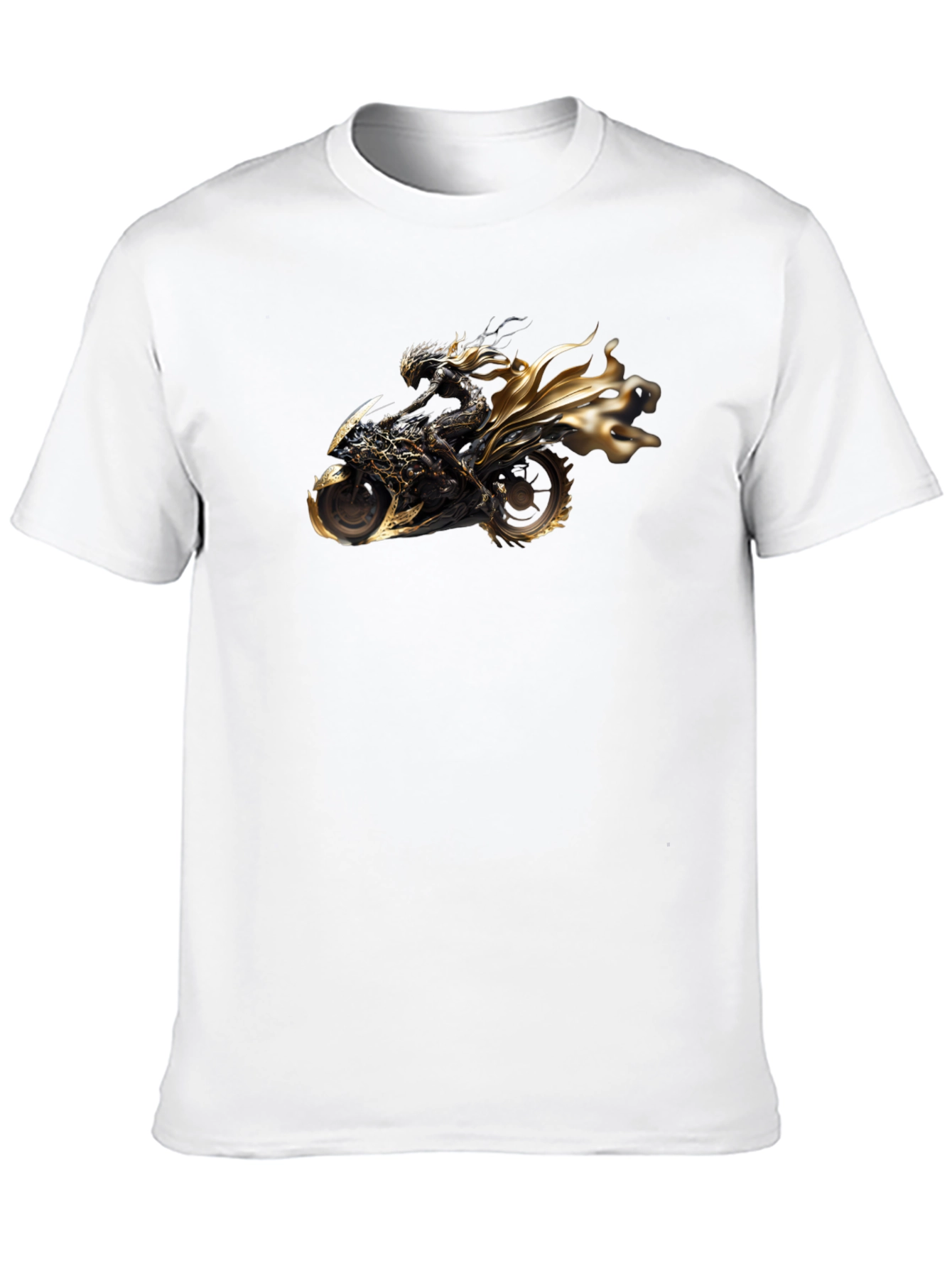 Black Black T-Shirt with Motorcycle Rider Graphic view 10
