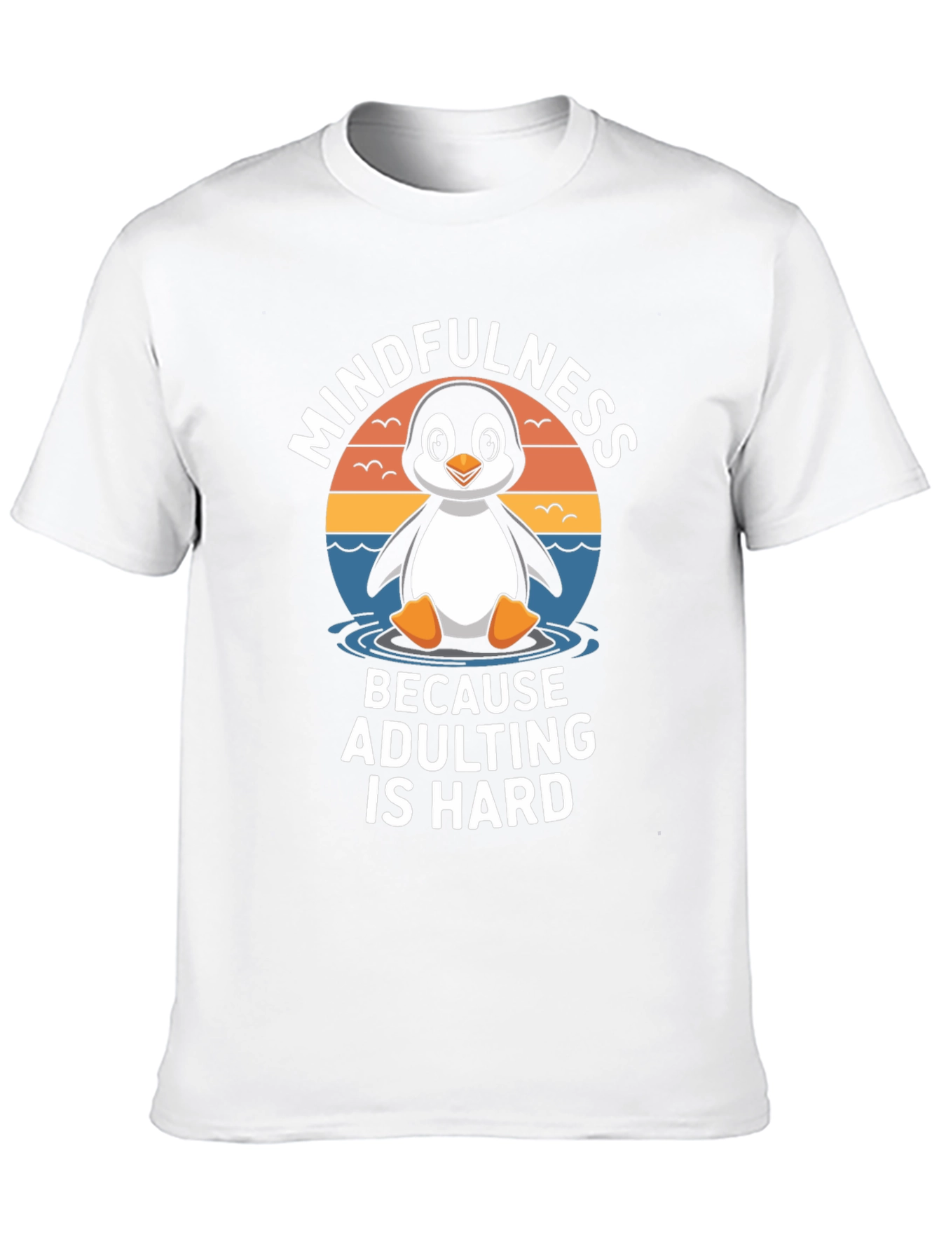 Black Mindfulness Penguin T-Shirt: Adulting is Hard Tee view 10