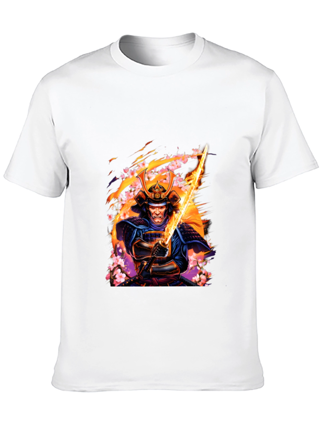 Black Samurai Warrior Graphic Print Black T-Shirt view 10