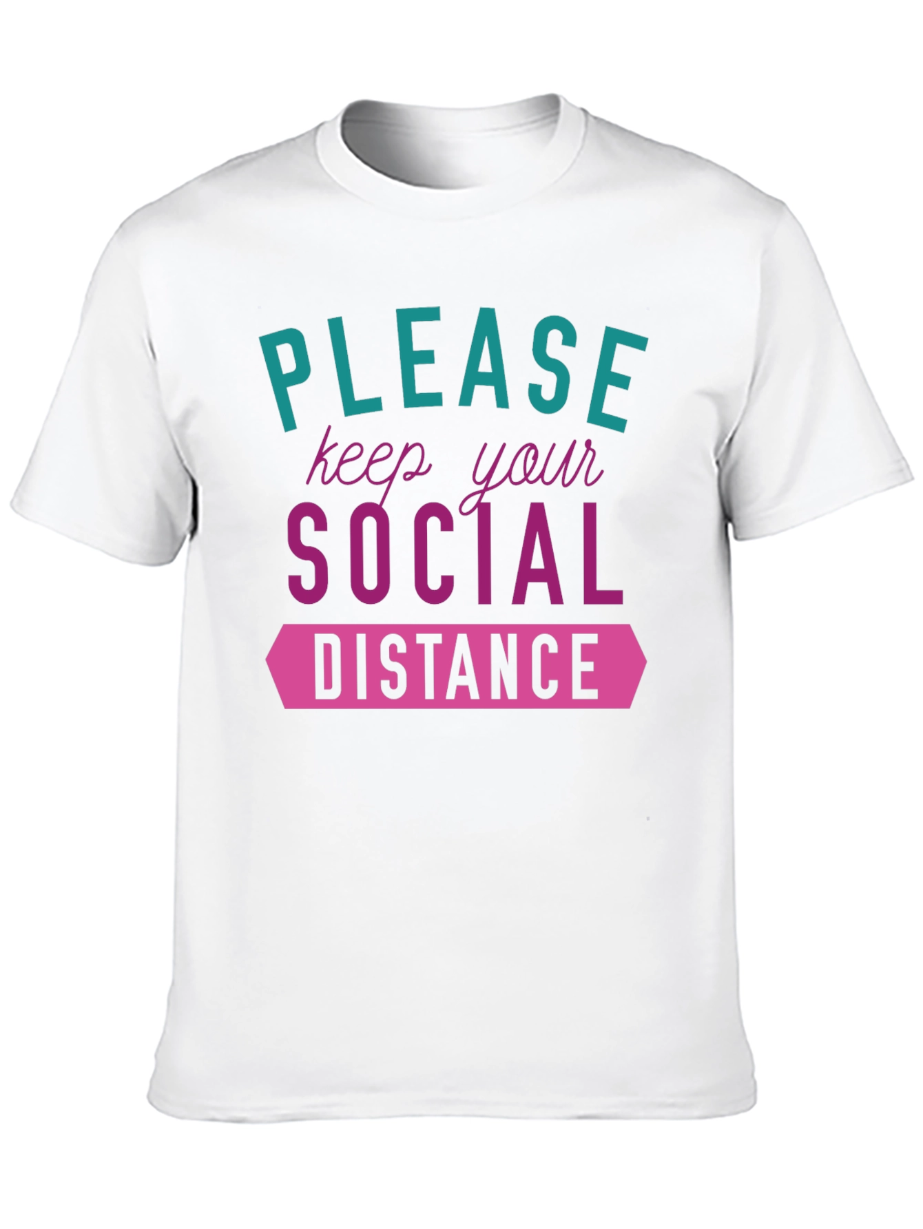 Black Social Distance Graphic Tee - Stylish & Safe! view 10
